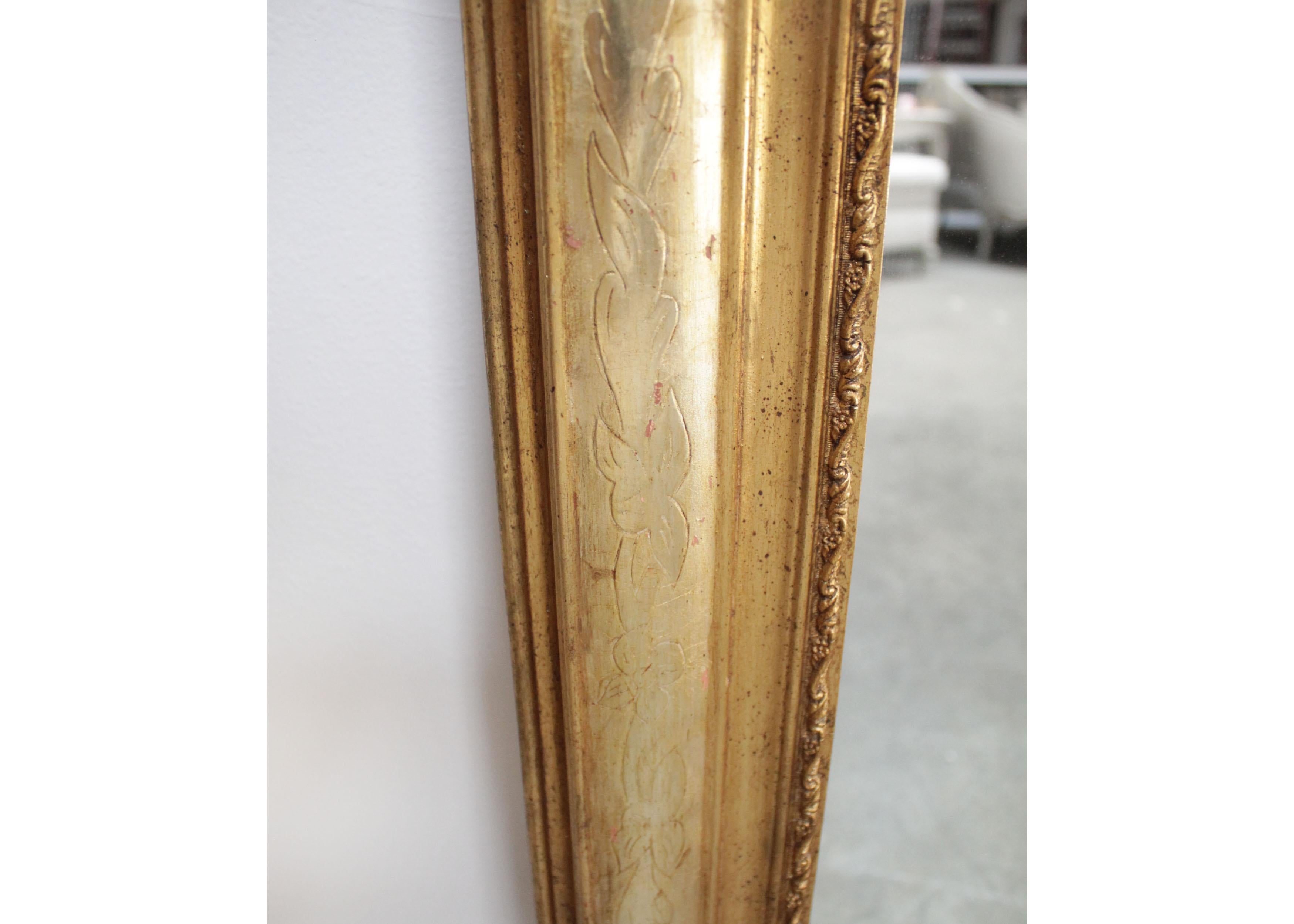 Vintage Louis Phillipe Mirror with Carvings For Sale 4