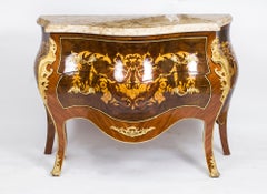Vintage Louis Revival Marquetry Commode Chest 20th Century