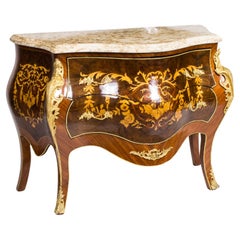 Retro Louis Revival Marquetry Commode Chest 20th Century