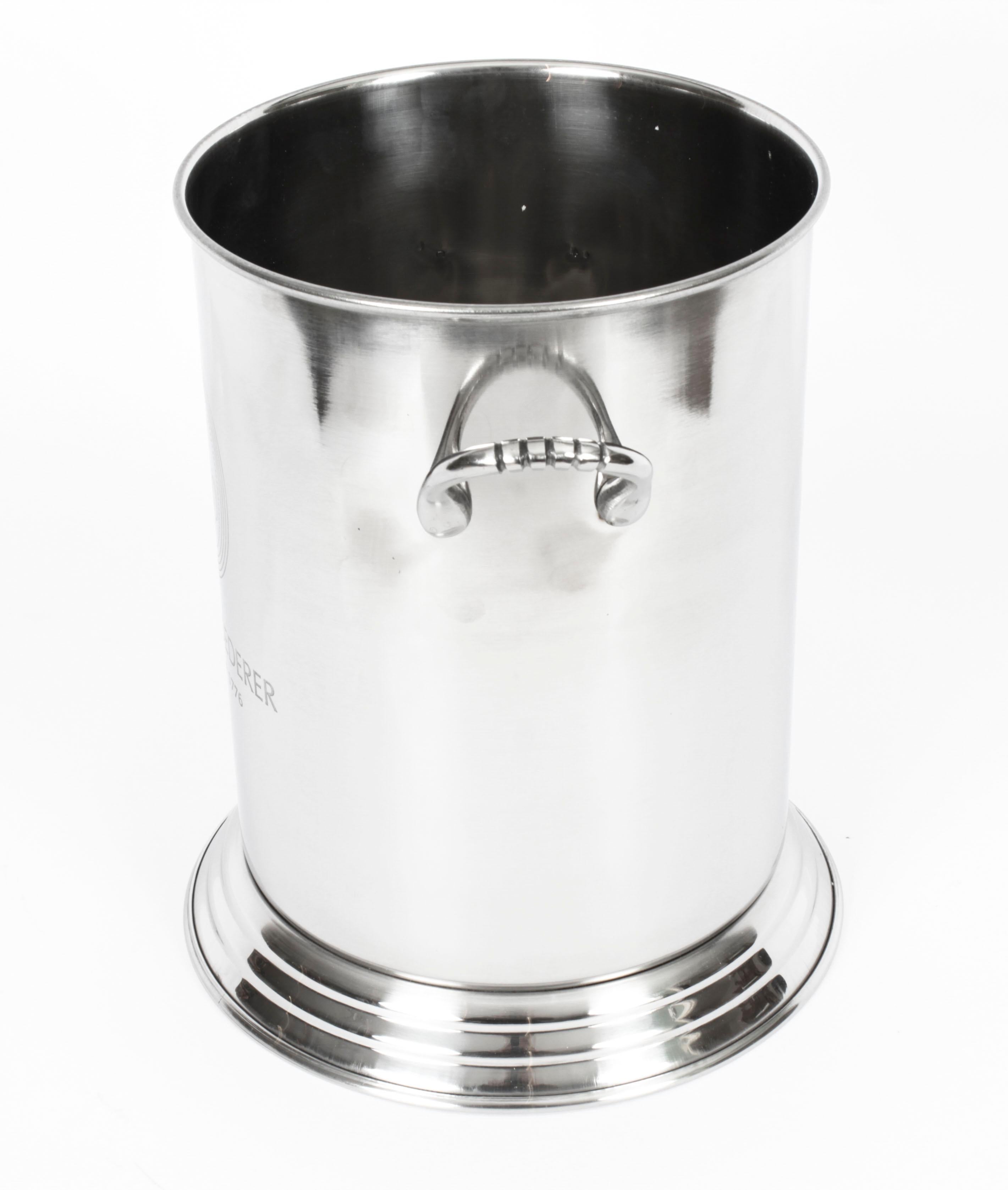 English Vintage Louis Roederer Silver Plated Champagne Cooler 20th Century For Sale