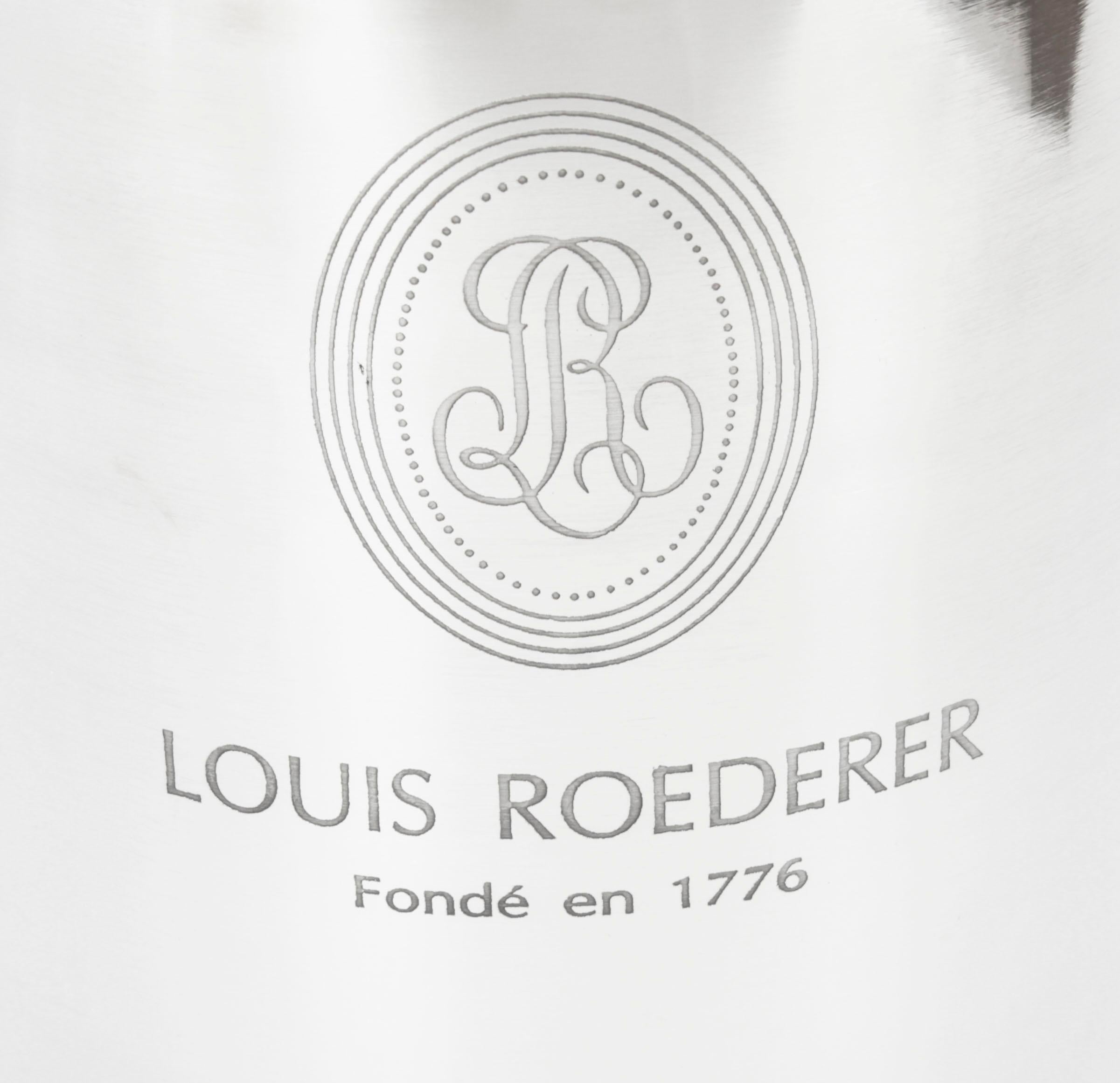 Vintage Louis Roederer Silver Plated Champagne Cooler 20th Century In Good Condition For Sale In London, GB
