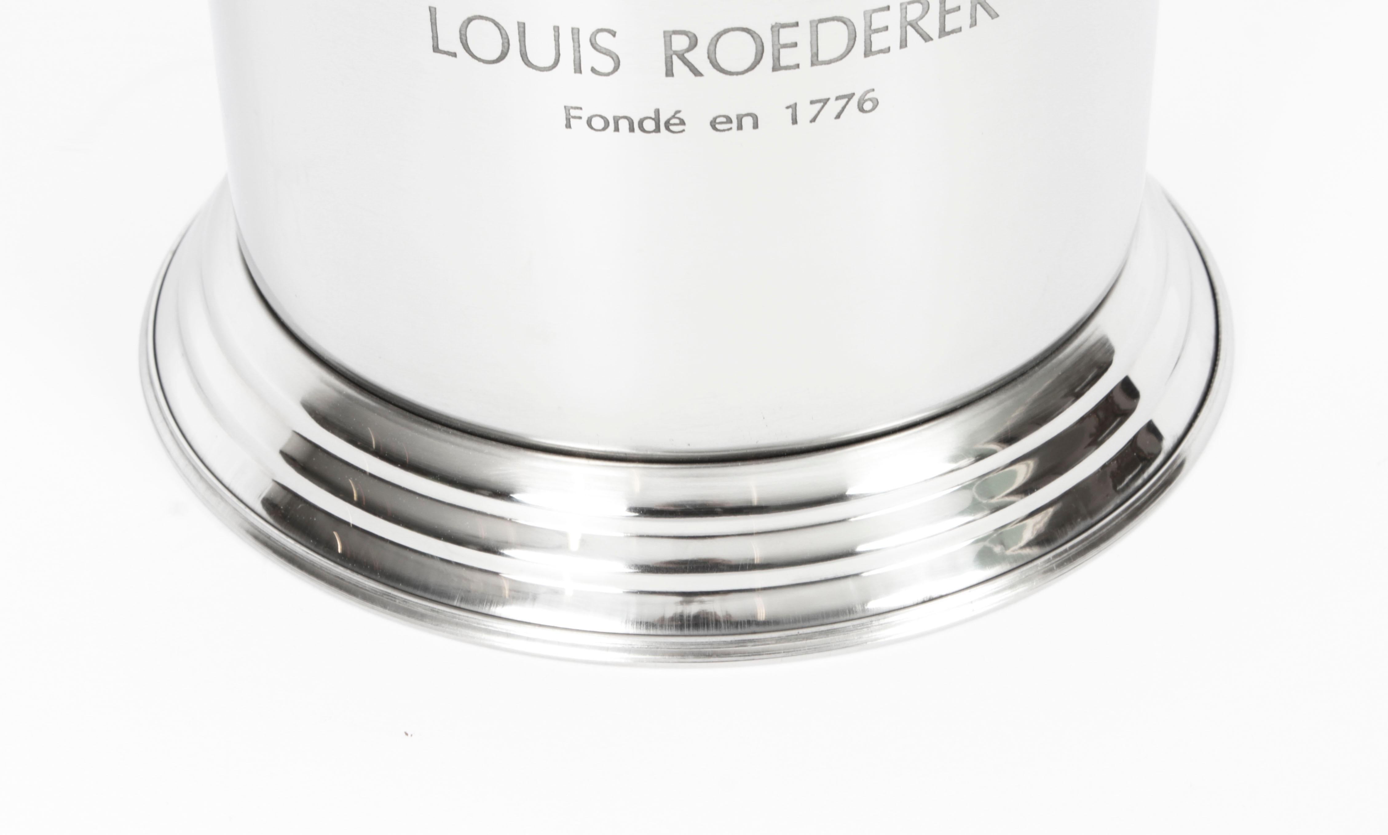 Vintage Louis Roederer Silver Plated Champagne Cooler 20th Century For Sale 1