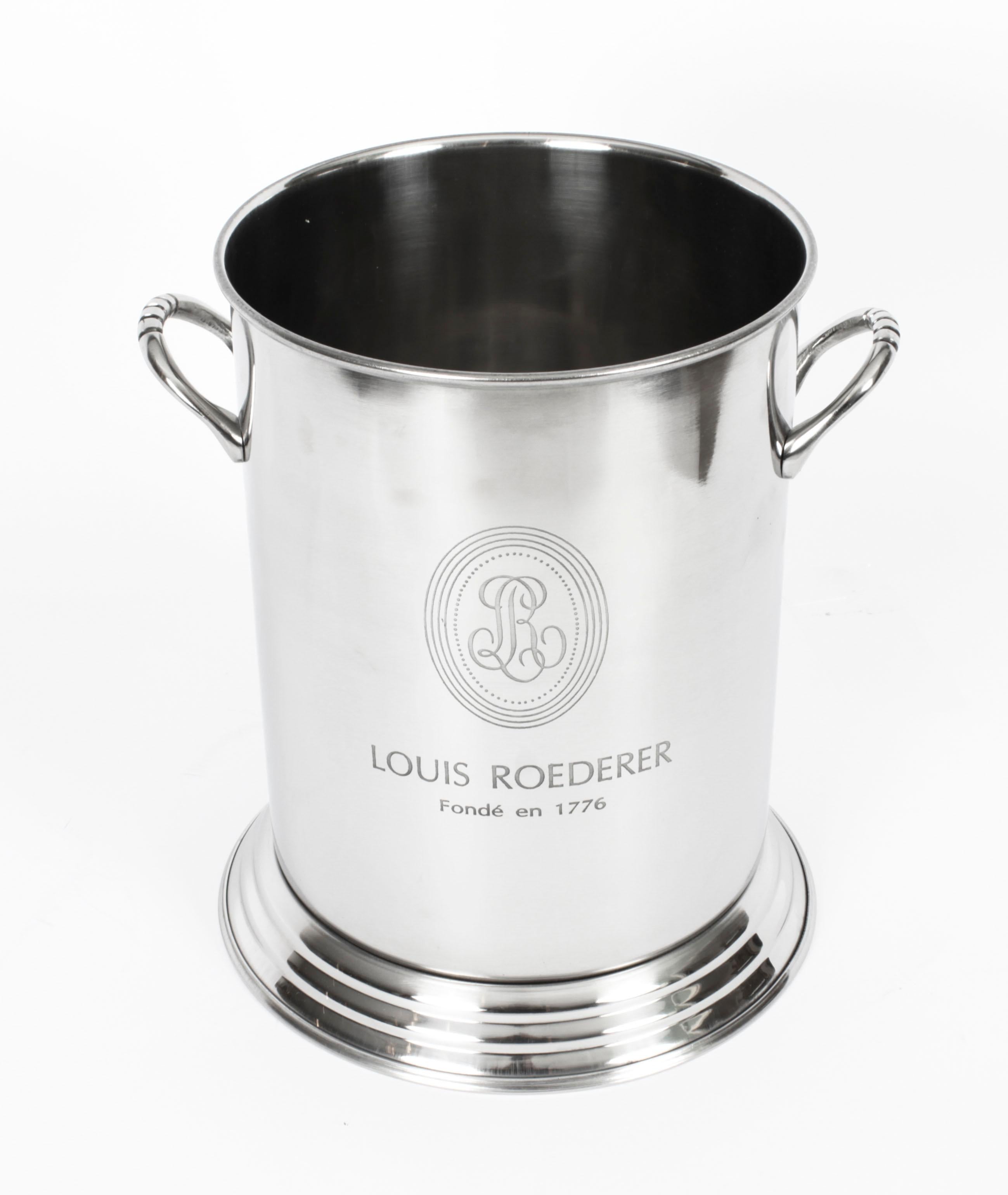 Vintage Louis Roederer Champañera plateada Siglo XX 3