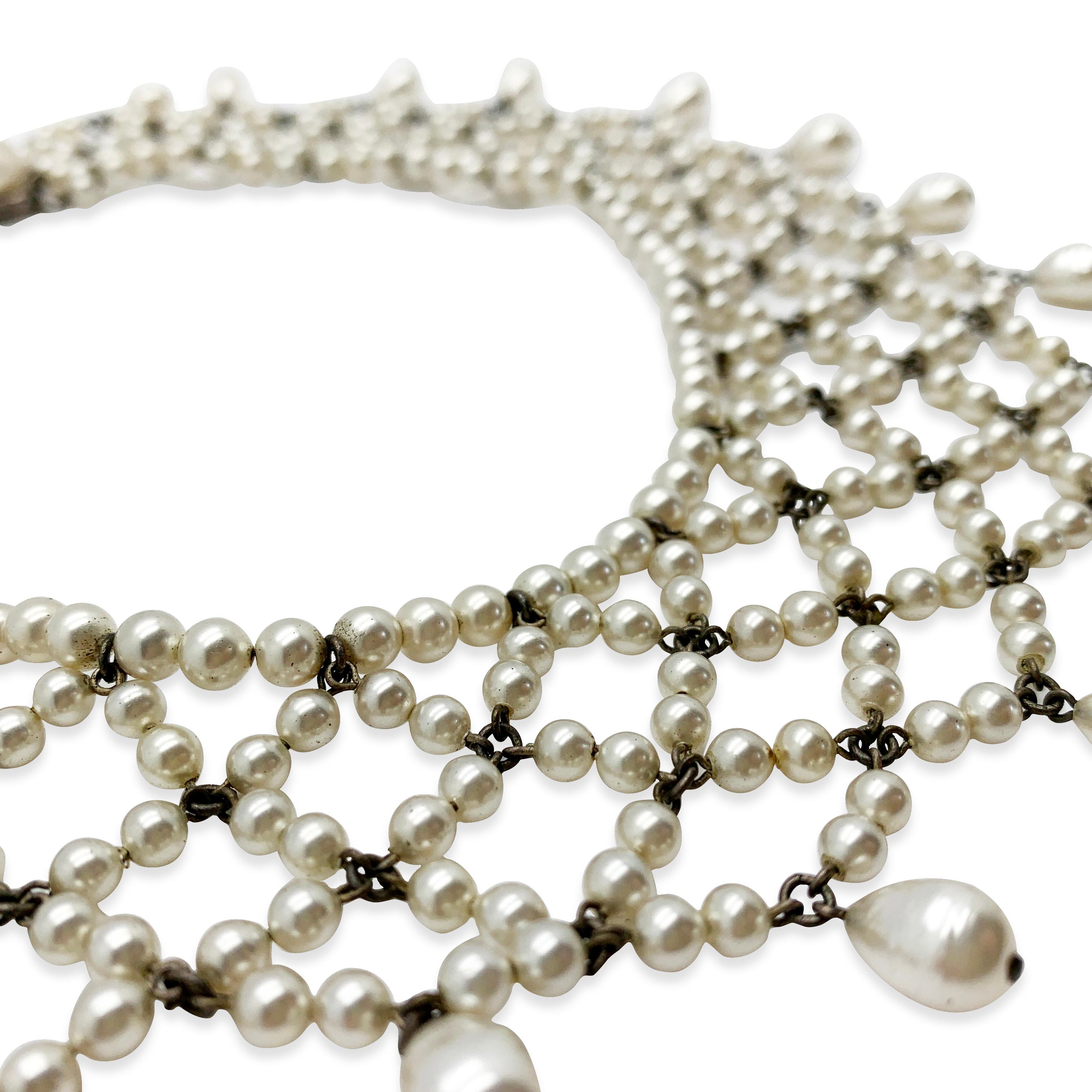 Vintage Louis Rousselet Glas Perlen Spitze Stil Halsband 1930er Jahre im Zustand „Gut“ im Angebot in Wilmslow, GB