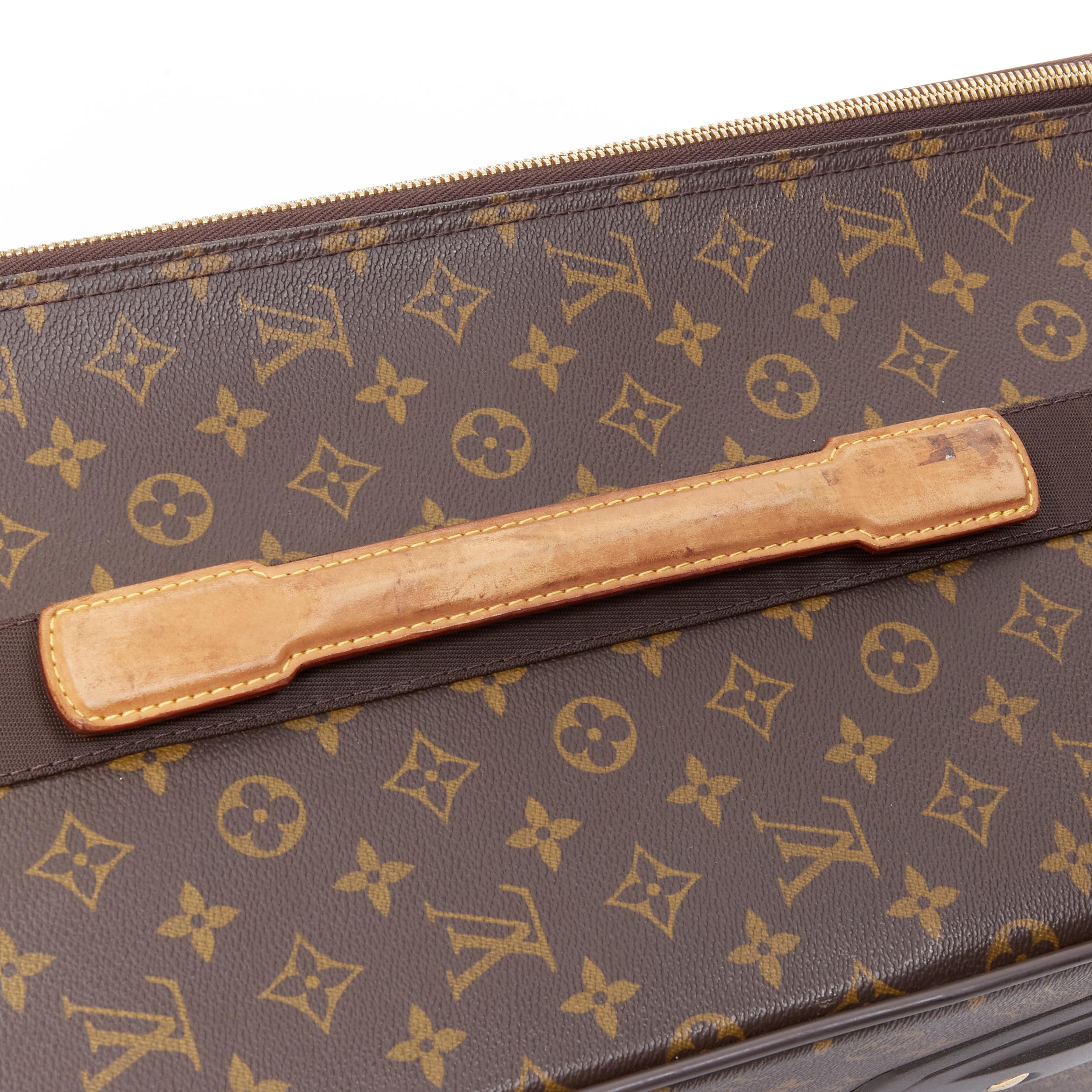 vintage LOUIS VUITON Pegase 70 brown LV monogram canvas rolling suitcase In Fair Condition In Hong Kong, NT