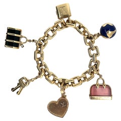 Vintage Louis Vuitton 18 Karat Gold Charm Bracelet