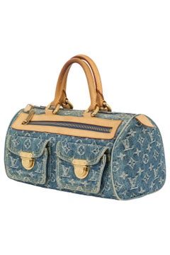 Vintage Louis Vuitton 2005 Bleu denim Monogram Speedy Handbag