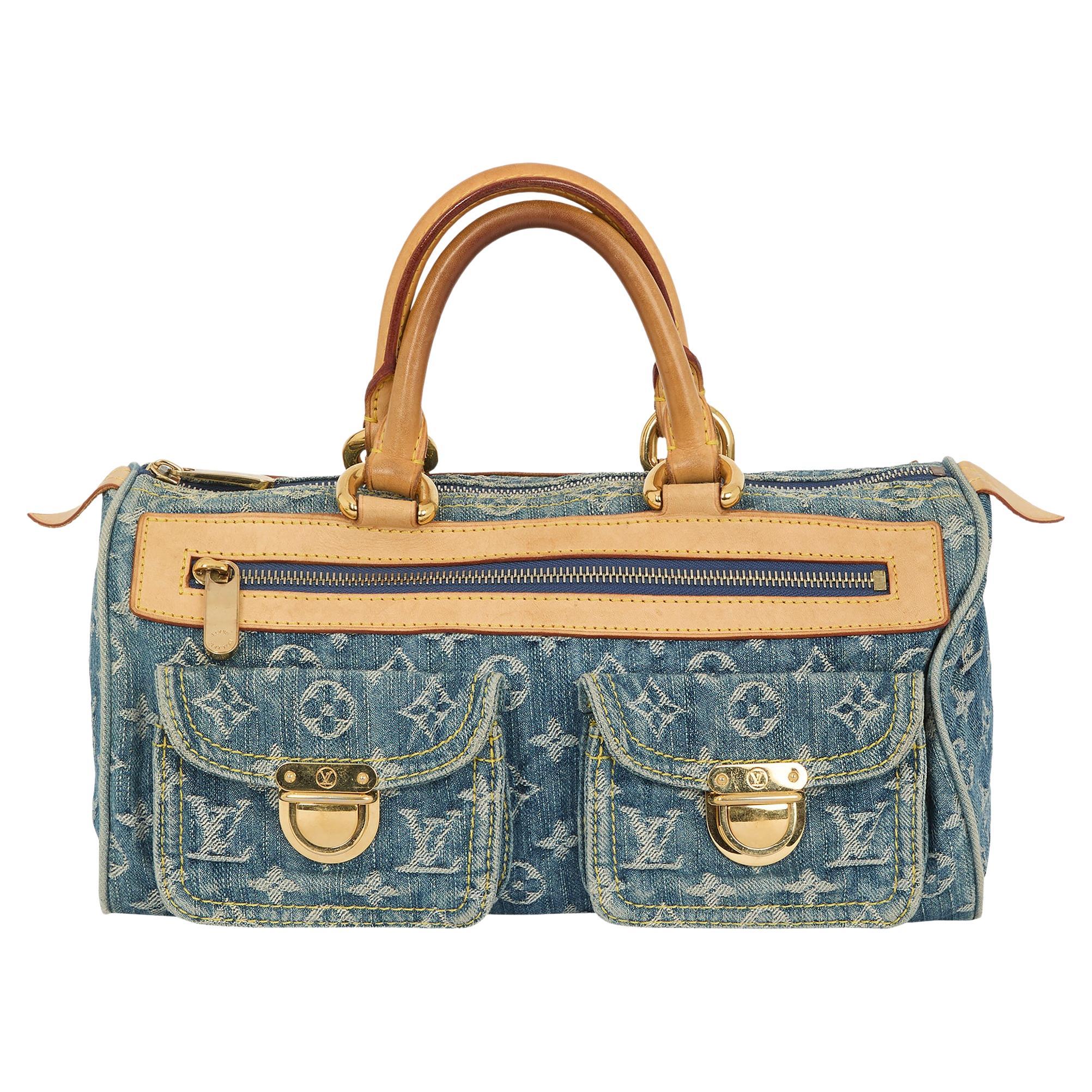 Vintage Louis Vuitton 2005 Blue denim Monogram Speedy Handbag