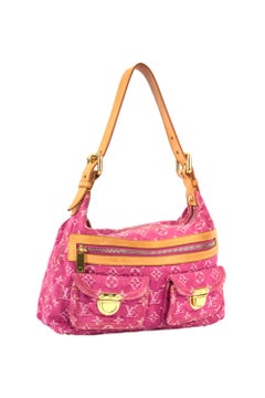 Vintage Louis Vuitton 2005 Pink denim Monogram Baggy Shoulder Bag