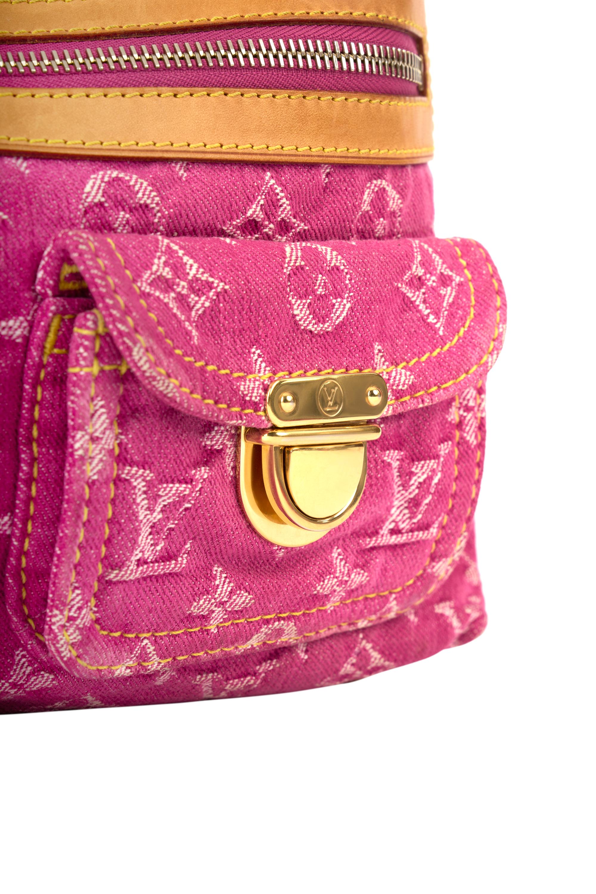 Vintage Louis Vuitton 2005 Pink denim Monogram Baggy Shoulder Bag 1