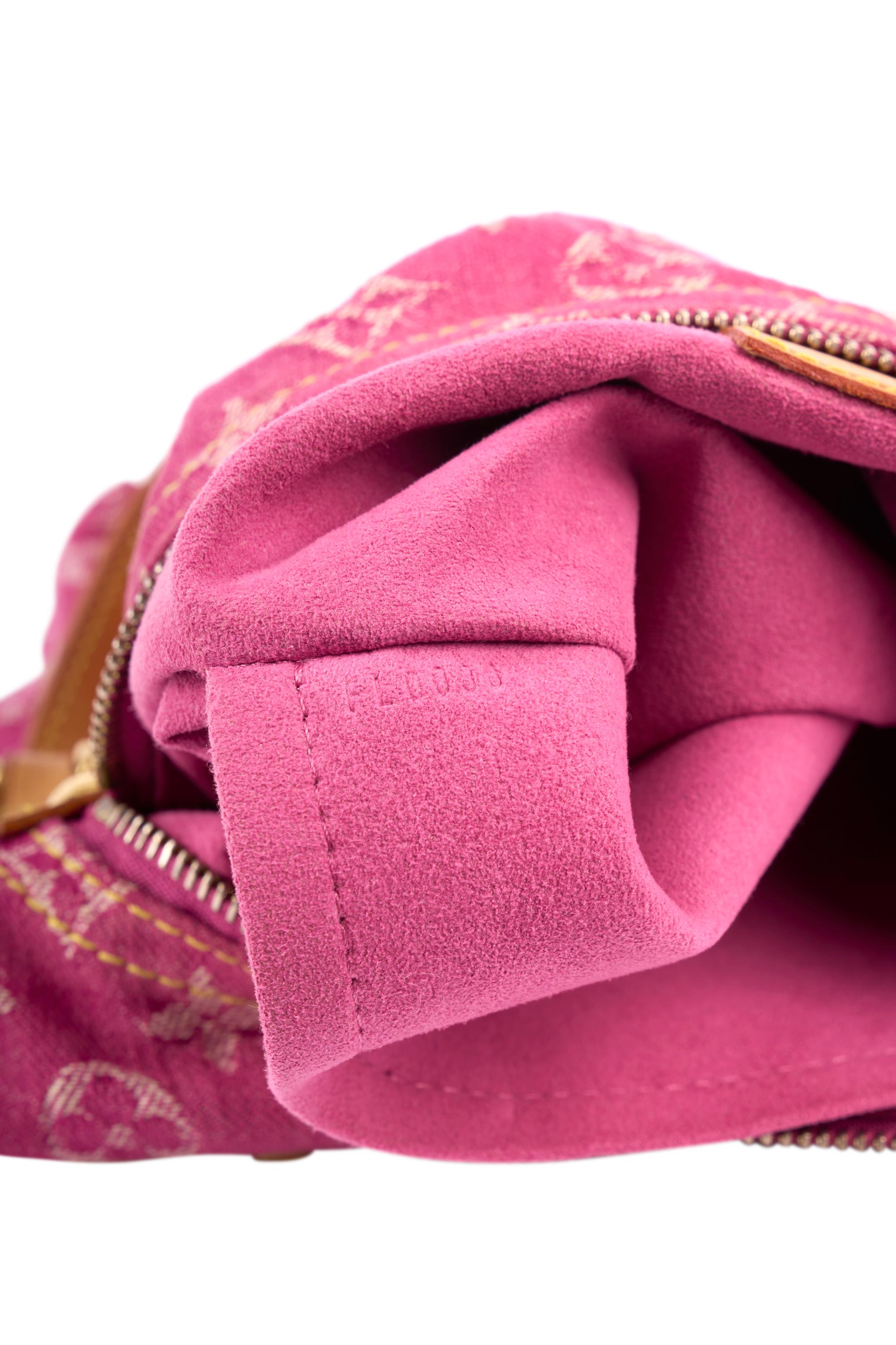 Vintage Louis Vuitton 2005 Pink denim Monogram Baggy Shoulder Bag 3