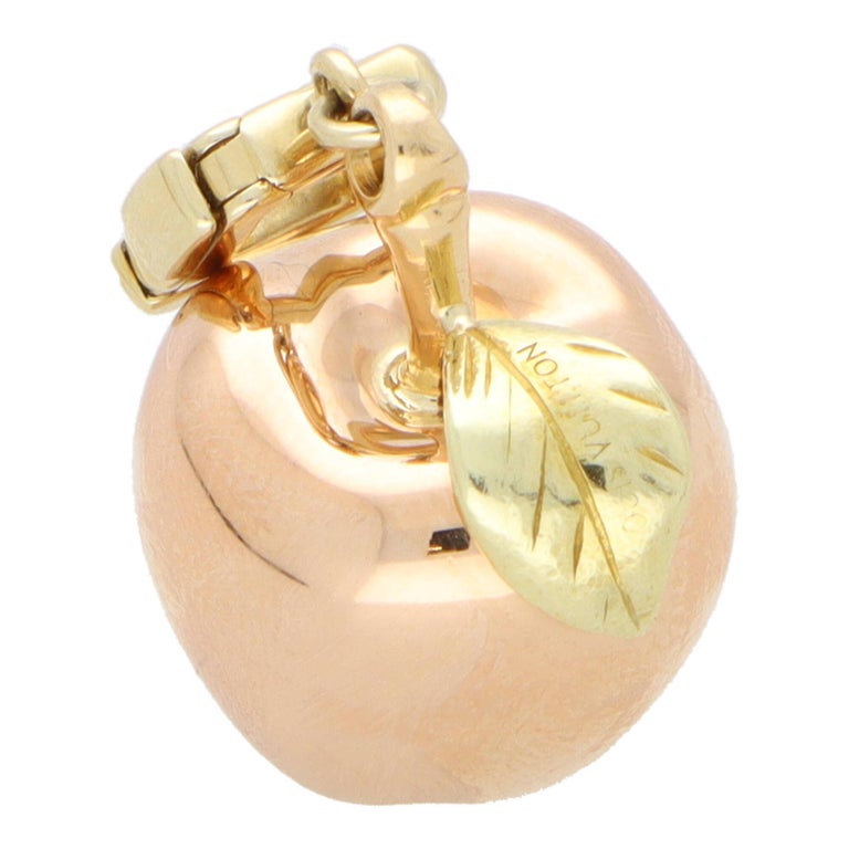 Vintage Louis Vuitton Apple Charm / Pendant in 18k Rose and Yellow Gold For  Sale at 1stDibs