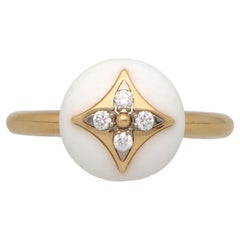 Vintage Louis Vuitton ‘B Blossom’ Agate and Diamond Ring in 18k Yellow Gold