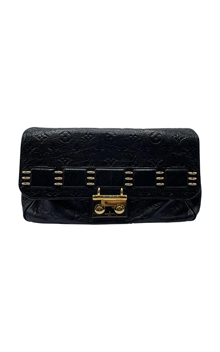 Vintage Louis Vuitton Autumn/Winter 2009/2010 collection monogram Empreinte black monogram leather bag, in excellent pre-loved condition. This exquisite shoulder bag is small, yet stylish in size, and will complement your formal and more casual