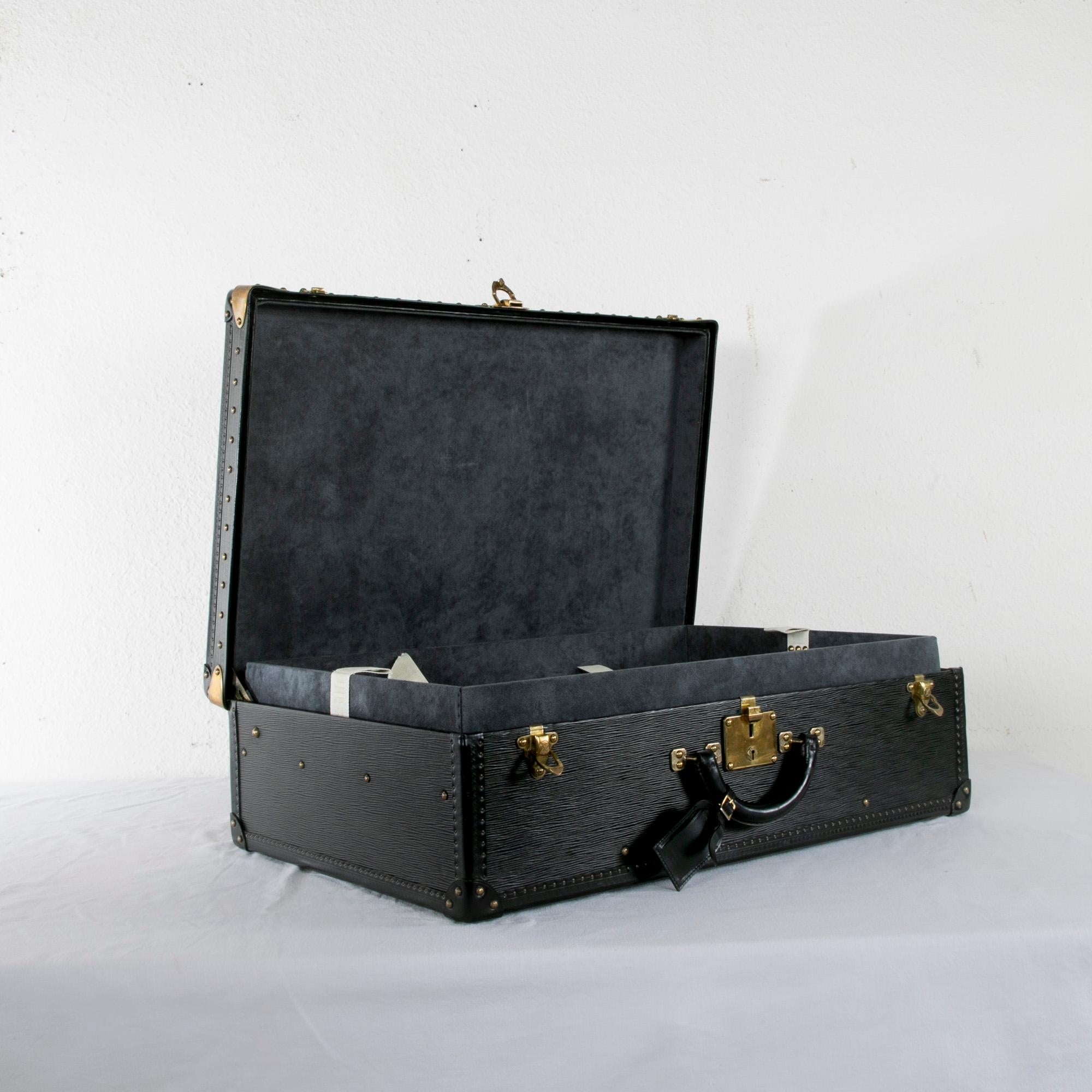 Vintage Louis Vuitton Luggage Black Epi Leather Four-Piece Set, Brass Detailing 4