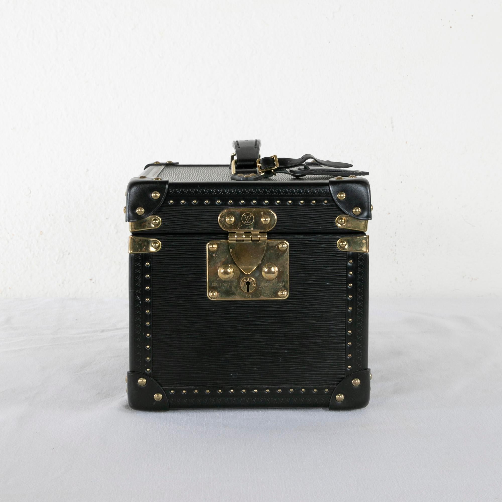 Vintage Louis Vuitton Luggage Black Epi Leather Four-Piece Set, Brass Detailing 7