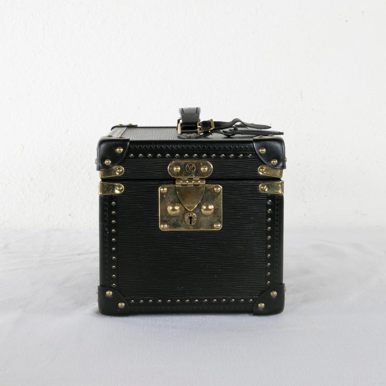 Vintage Louis Vuitton Luggage Black Epi Leather Four-Piece Set, Brass Detailing For Sale 10
