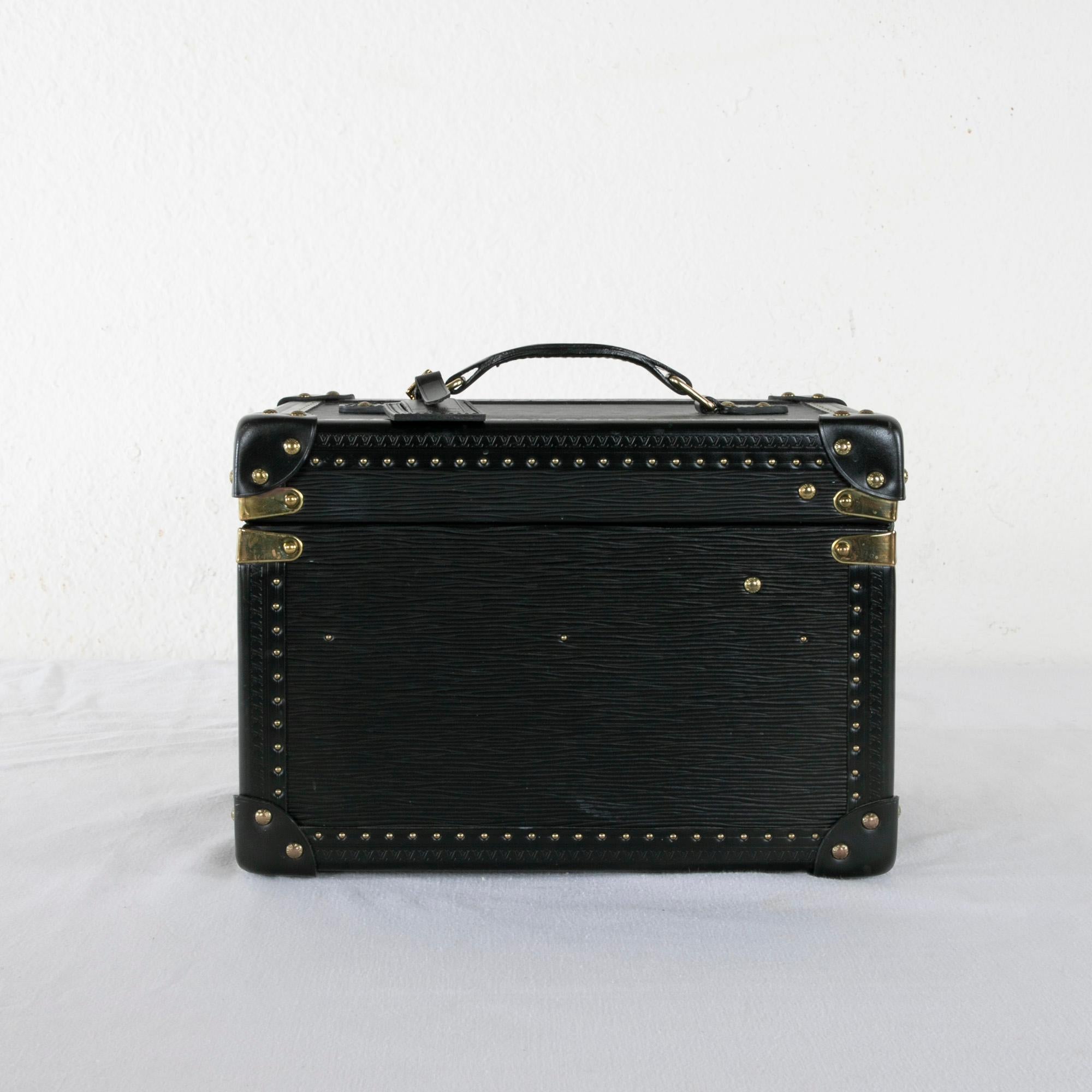 Vintage Louis Vuitton Luggage Black Epi Leather Four-Piece Set, Brass Detailing 8