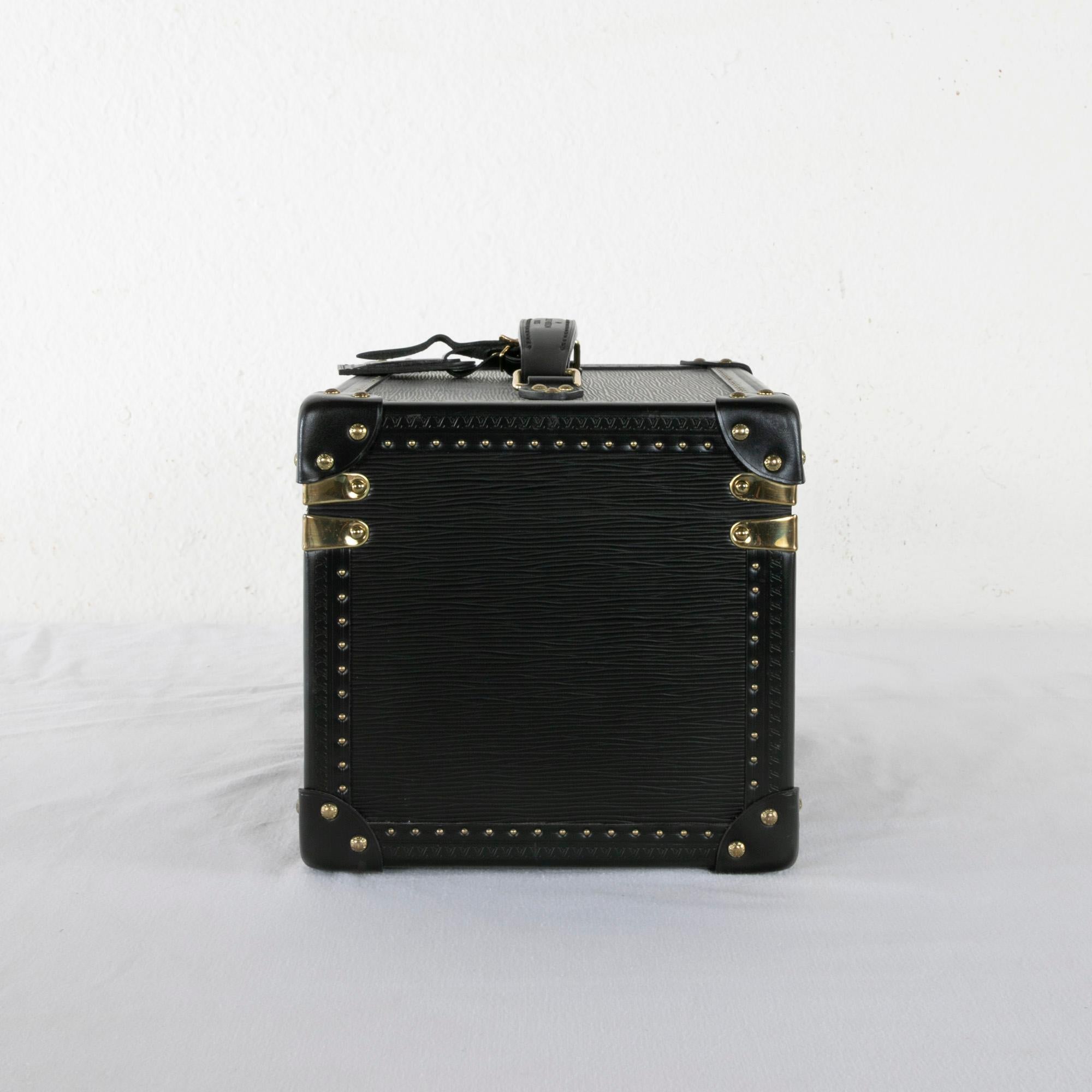 Vintage Louis Vuitton Luggage Black Epi Leather Four-Piece Set, Brass Detailing 9