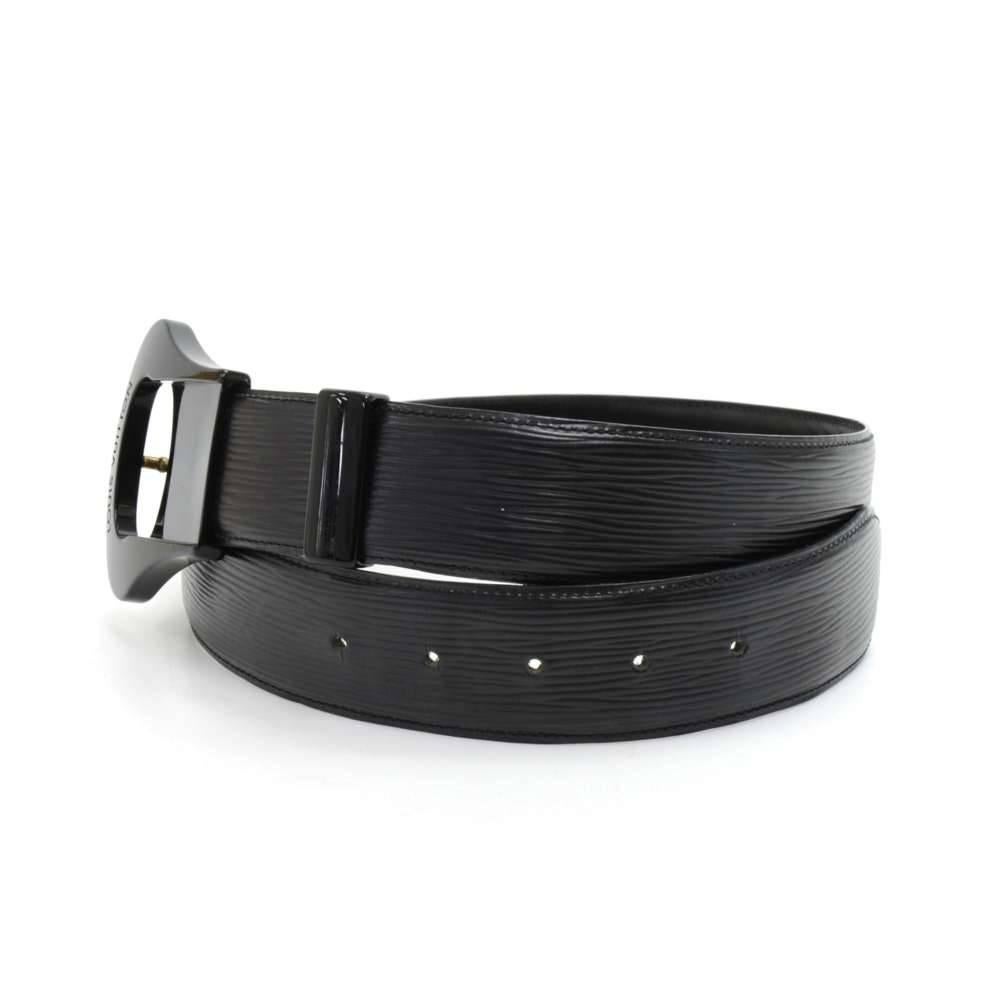 Women's Vintage Louis Vuitton Black Epi Leather Lune Waist Belt For Sale