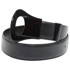 Vintage Louis Vuitton Black Epi Leather Lune Waist Belt