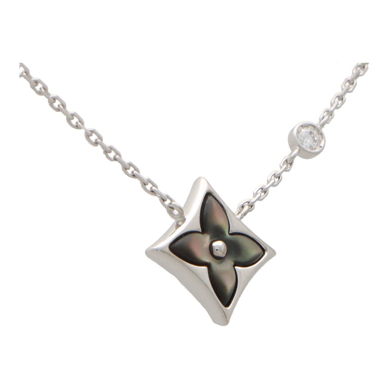 Louis Vuitton Pendantiff PM B Blossom Diamond Necklace K18Pg Flower Pendant