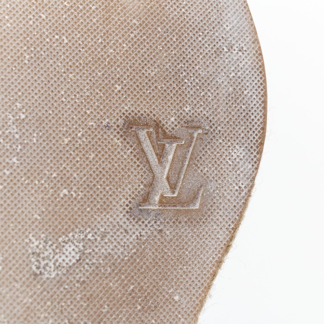 vintage LOUIS VUITTON blue denim LV monogram leather bow espadrille wedge EU36.5 4