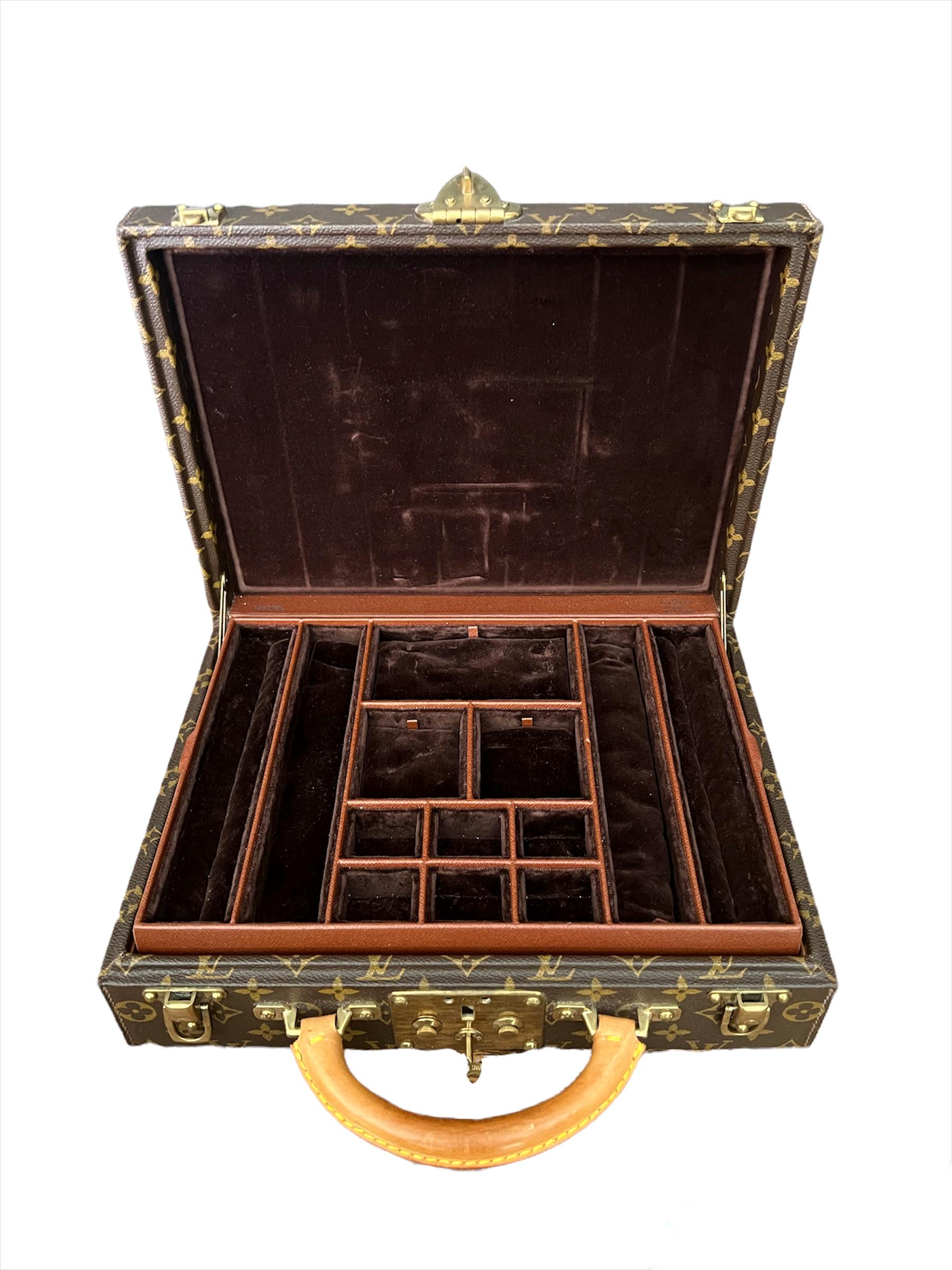 Black Vintage Louis Vuitton Boite Bijoux Jewelry Travel Trunk Case For Sale