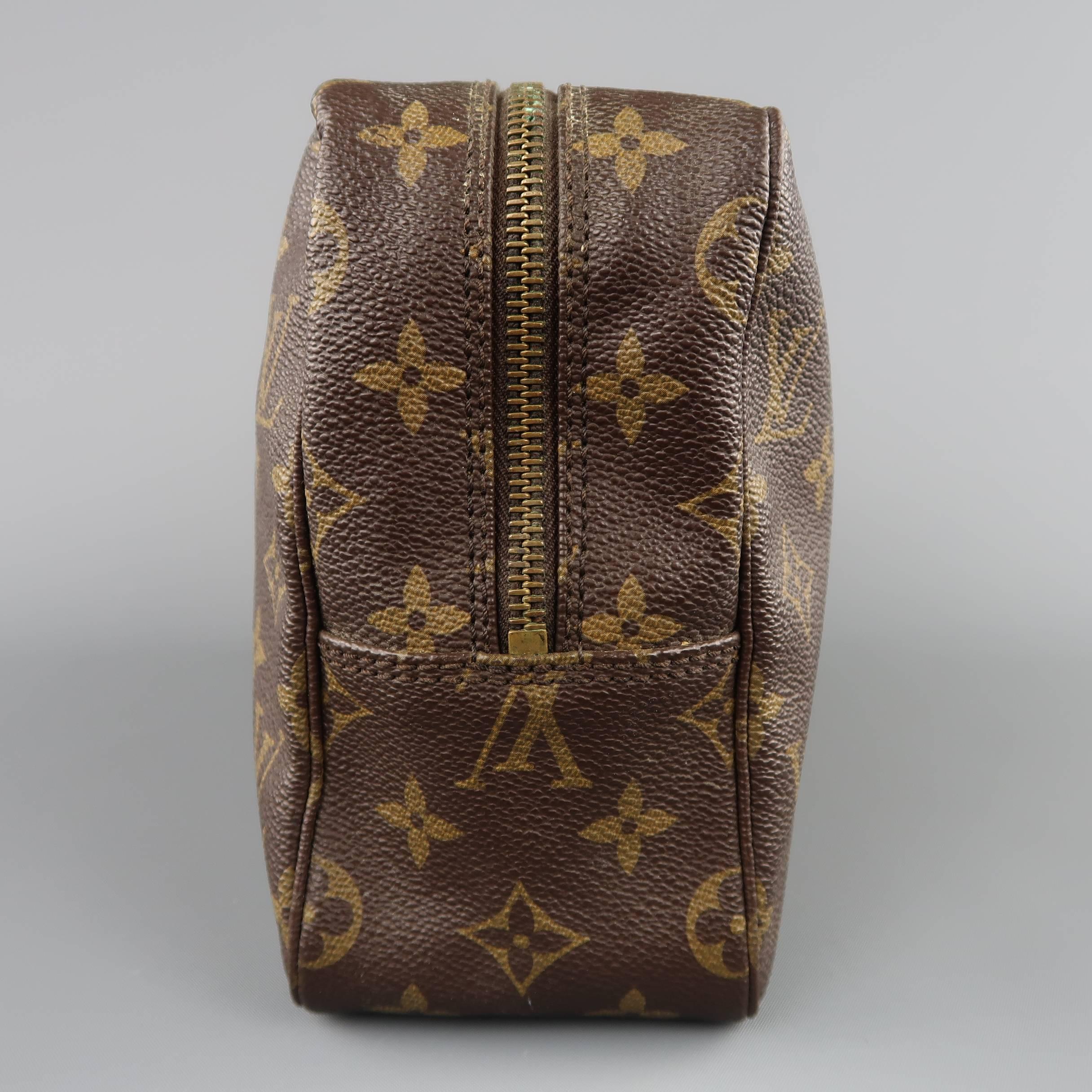 Louis Vuitton Vintage Brown Monogram Trousse Toilette 28 Toiletry Bag In Fair Condition In San Francisco, CA