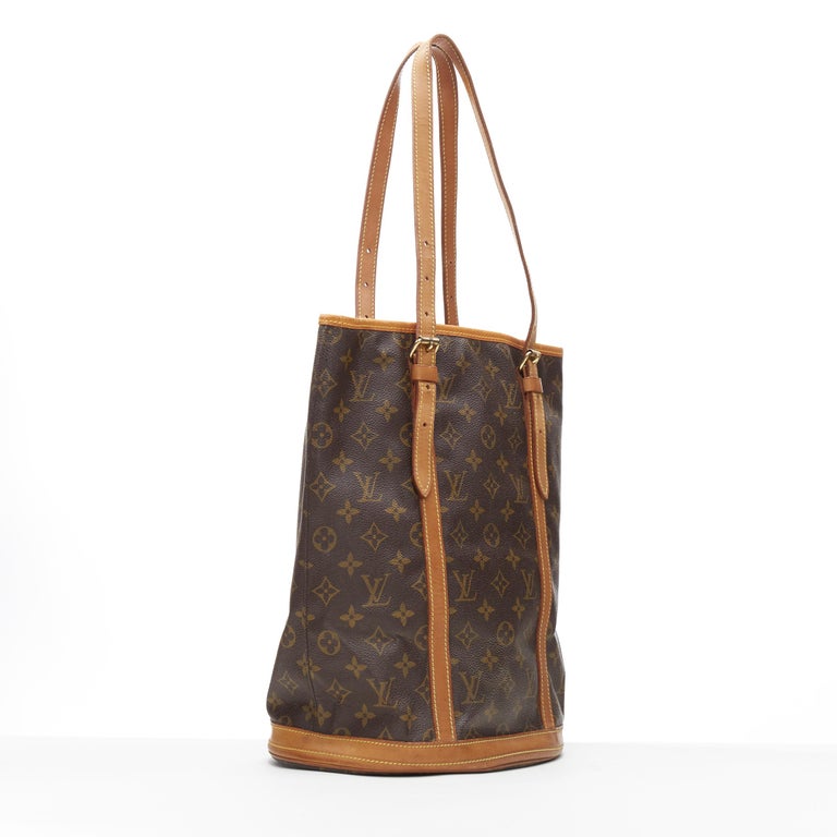 Brown Leather Louis Vuitton Remarque LV Designer Inspired Bucket