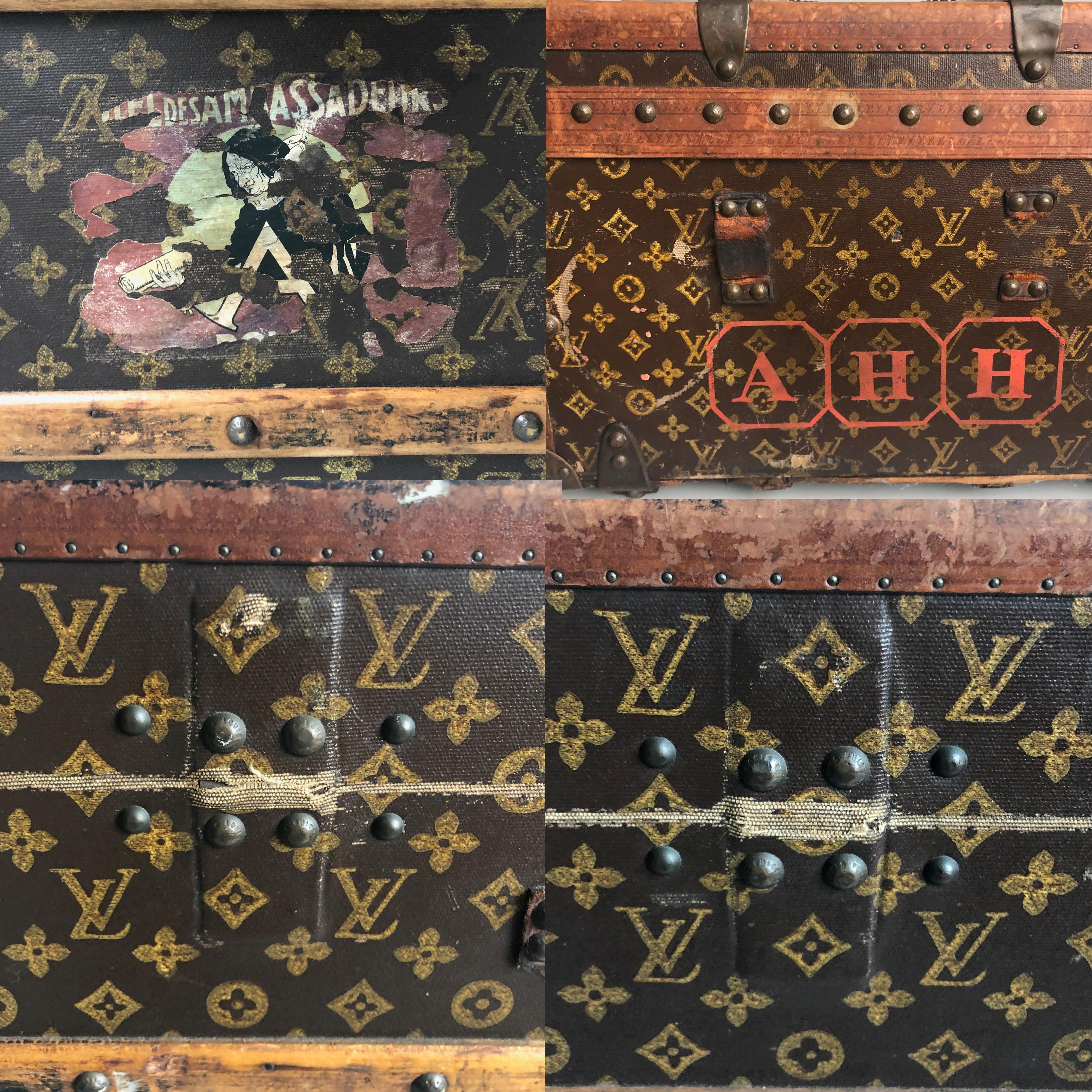 Vintage Louis Vuitton Cabin Trunk with Insert Monogram Canvas 1960s Saks 5th Ave 5