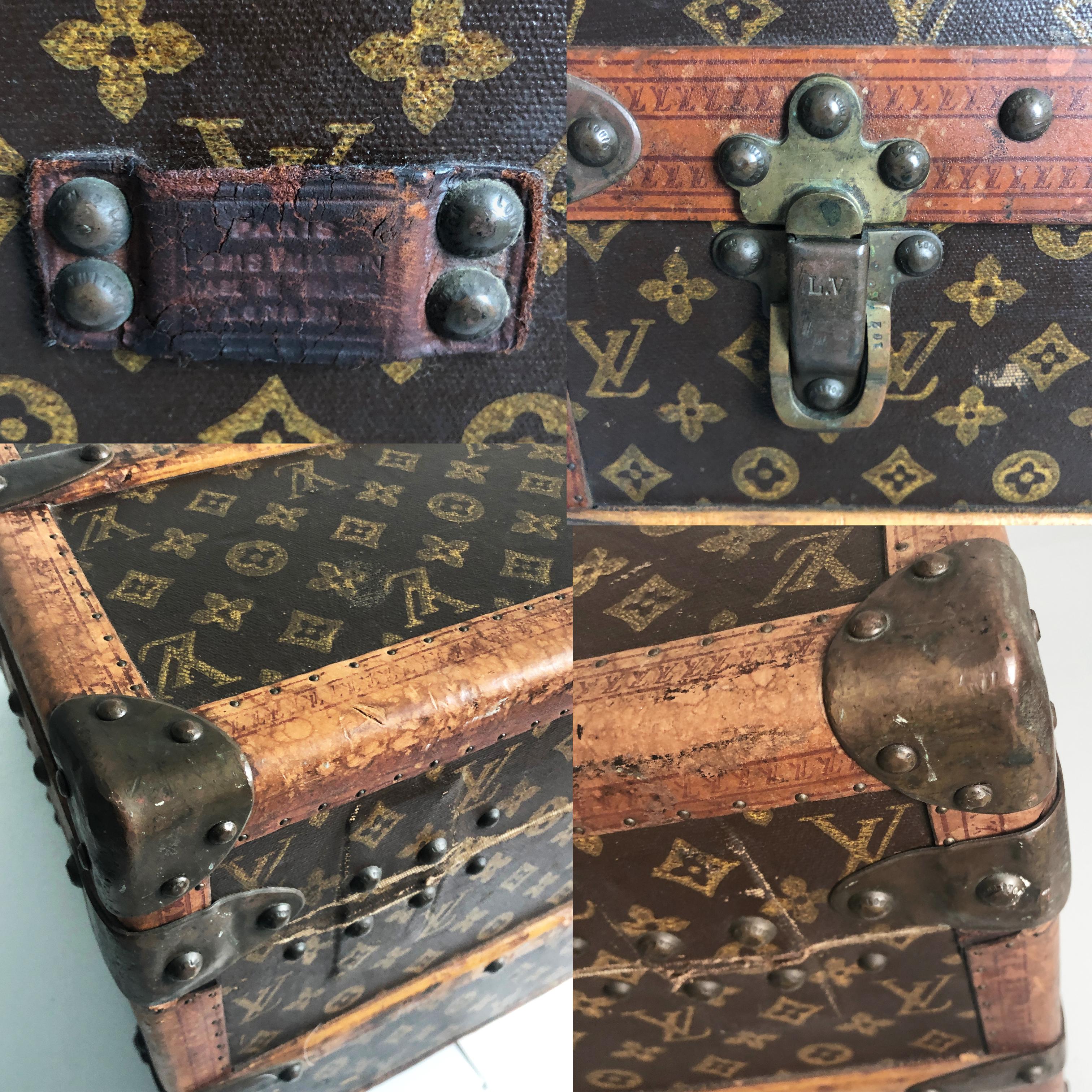 Vintage Louis Vuitton Cabin Trunk with Insert Monogram Canvas 1960s Saks 5th Ave 6