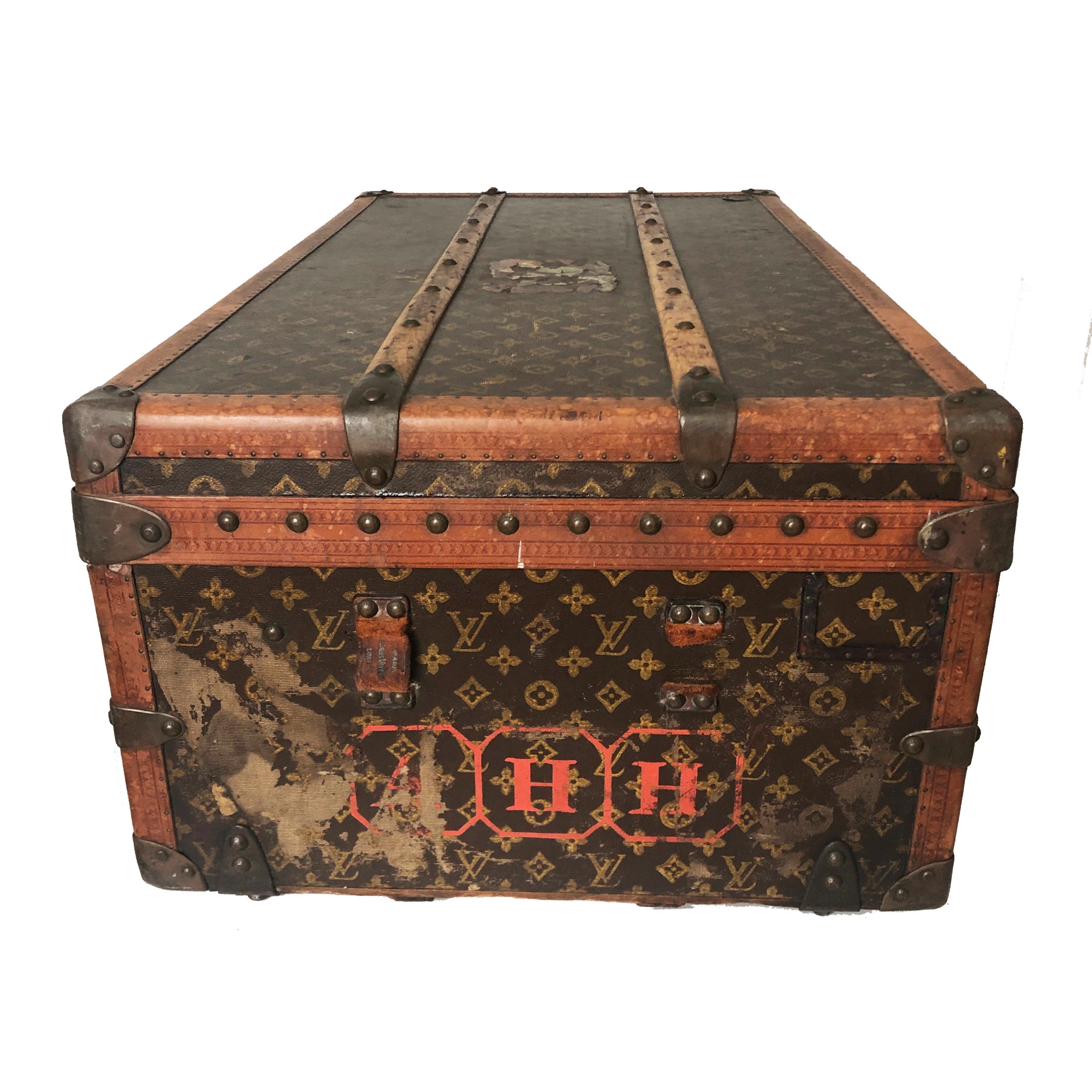 Brown Vintage Louis Vuitton Cabin Trunk with Insert Monogram Canvas 1960s Saks 5th Ave