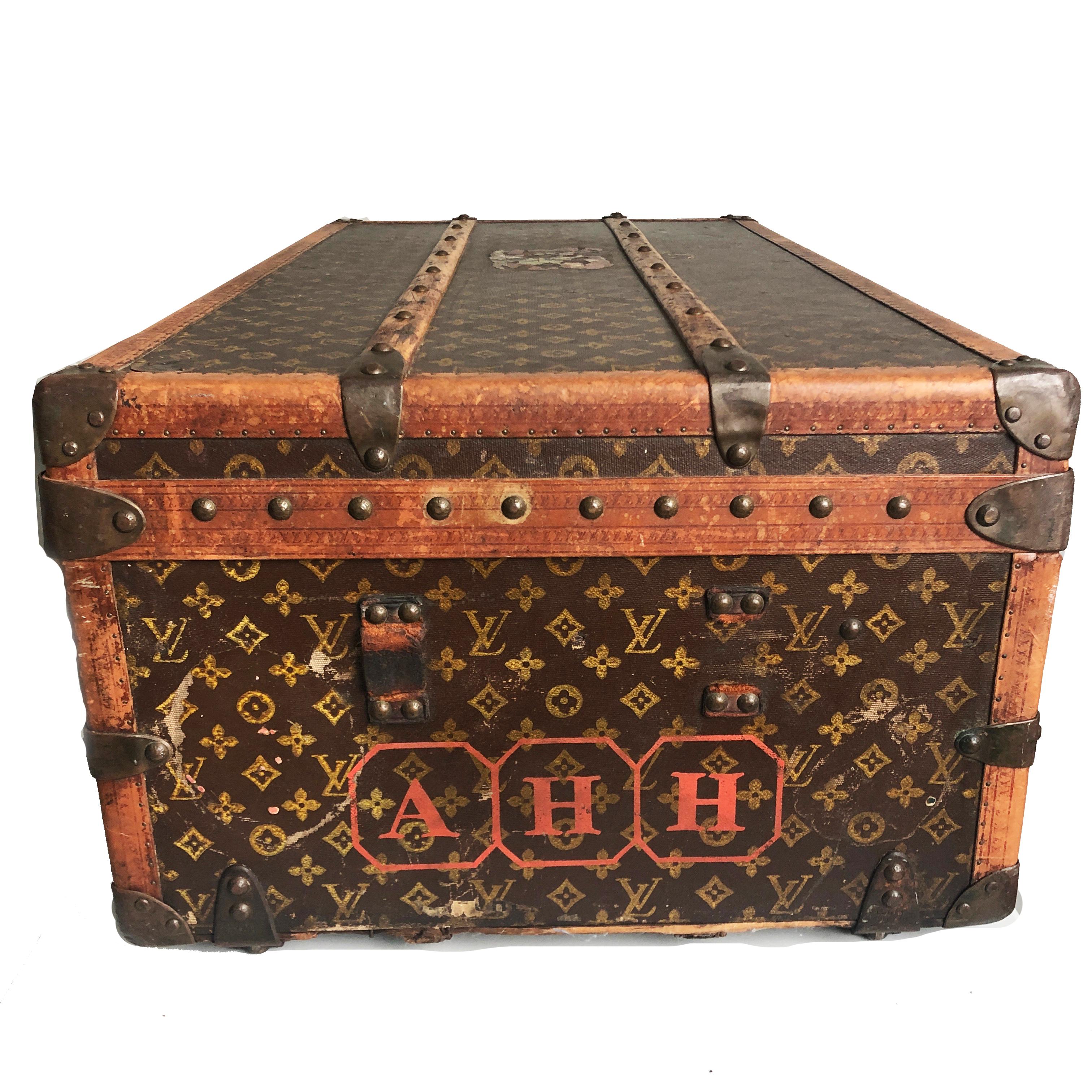 Women's or Men's Vintage Louis Vuitton Cabin Trunk with Insert Monogram Canvas 1960s Saks 5th Ave