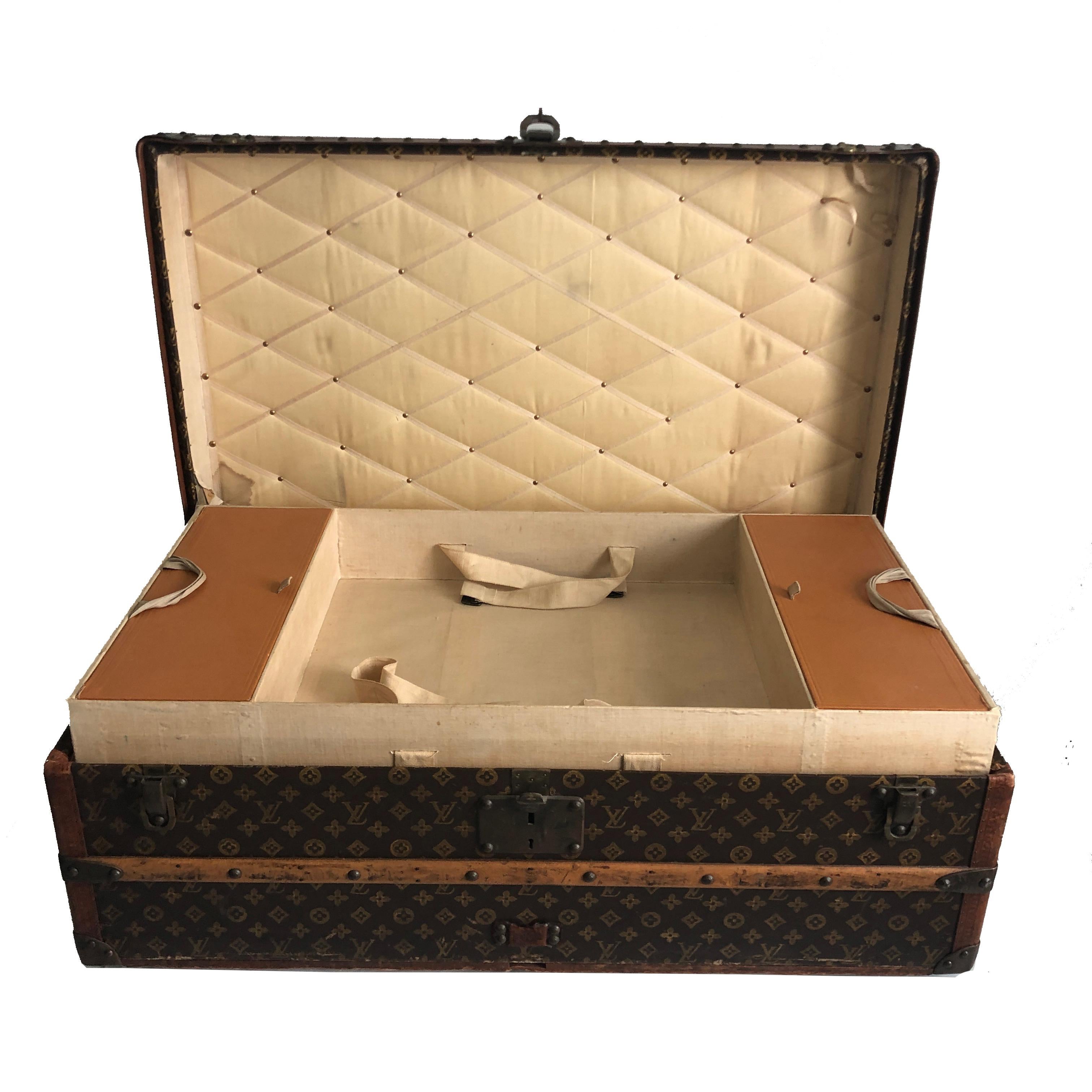 Vintage Louis Vuitton Cabin Trunk with Insert Monogram Canvas 1960s Saks 5th Ave 2