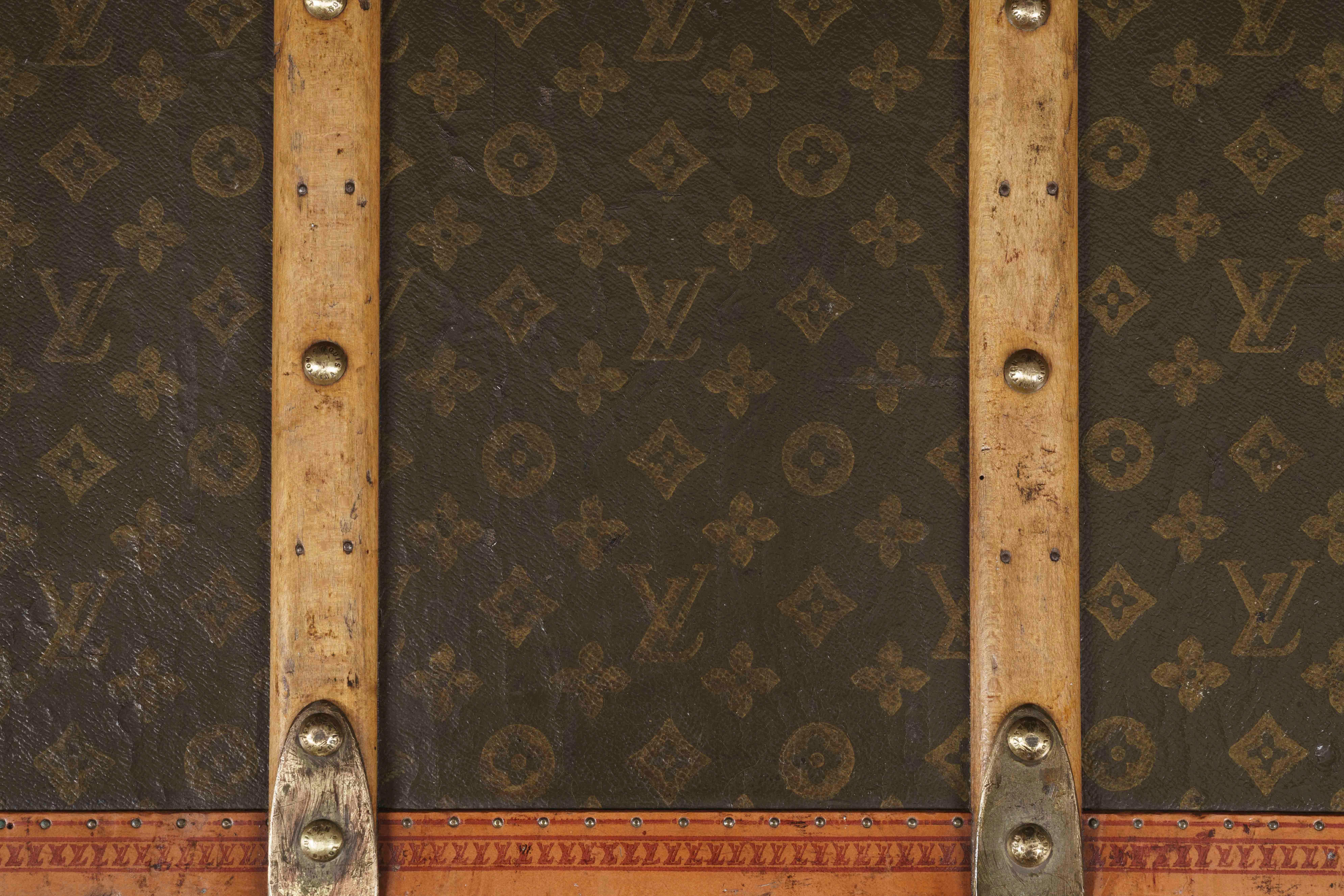 French Vintage Louis Vuitton Cabin Trunk with Original Monogram For Sale