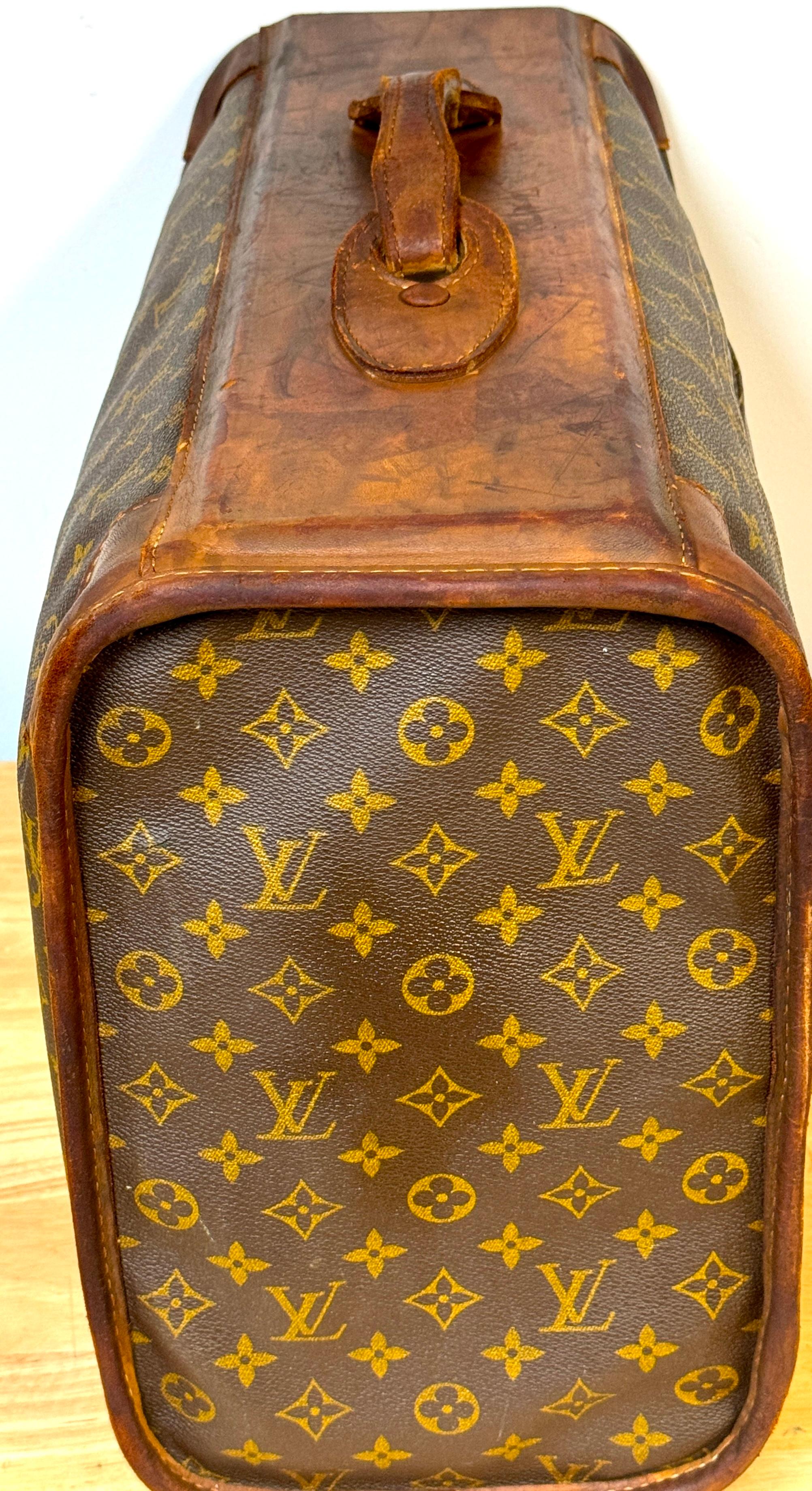 20th Century Vintage Louis Vuitton Canvas & Leather Monogram Diminutive Suitcase, Circa 1970s For Sale