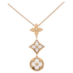 Vintage Louis Vuitton Diamant- und Perlmutt-Halskette 'Blossom Lariat'