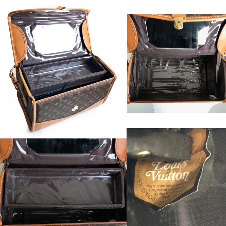 Vintage Louis Vuitton French Co Train Case Vanity Beauty Travel Bag at
