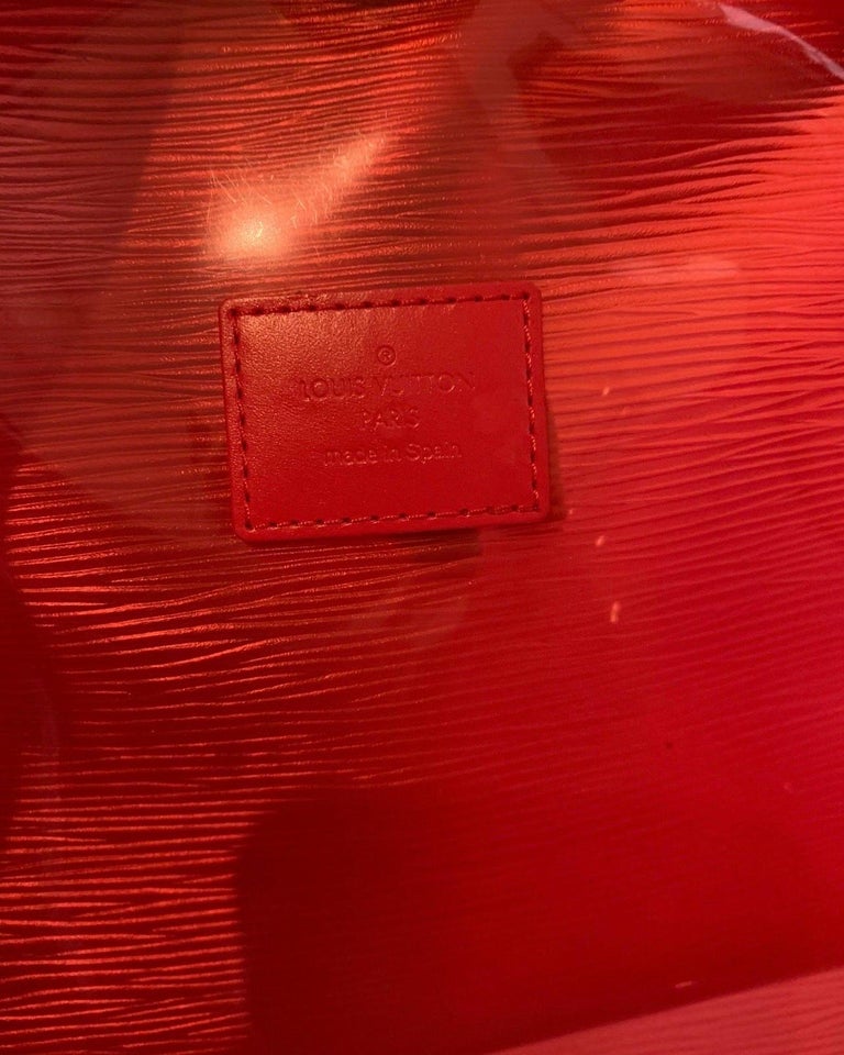 Vintage Louis Vuitton Jumbo Red Clear EPI Tote Beach Bag