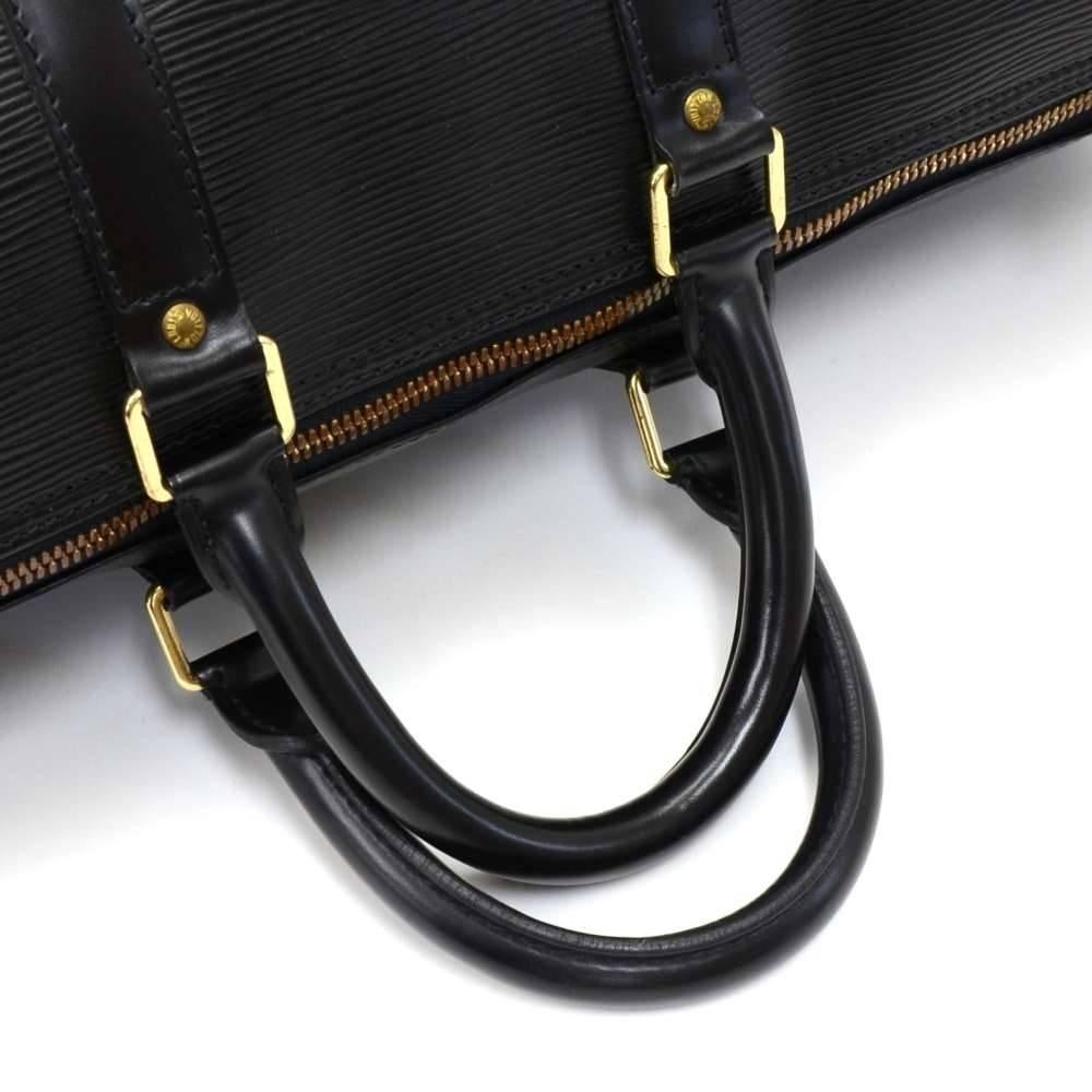 Vintage Louis Vuitton Keepall 45 Black Epi Leather Duffle Travel Bag 2