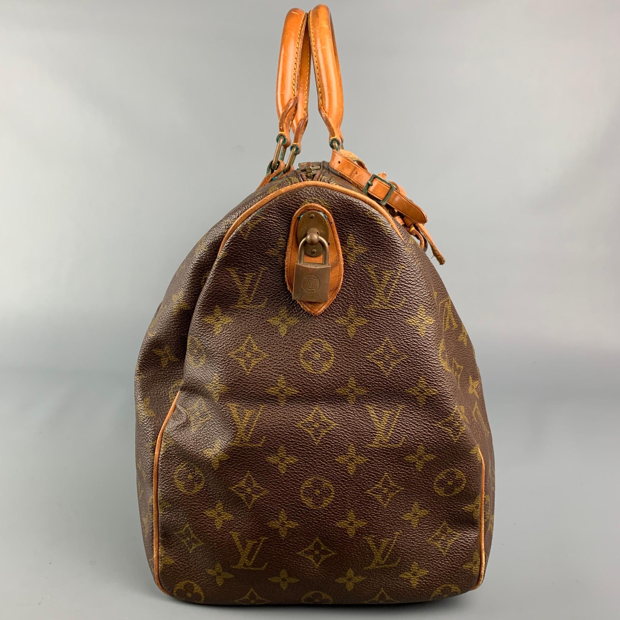 Vintage LOUIS VUITTON Keepall 45 Brown & Beige Monogram Coated Canvas Bag In Good Condition In San Francisco, CA