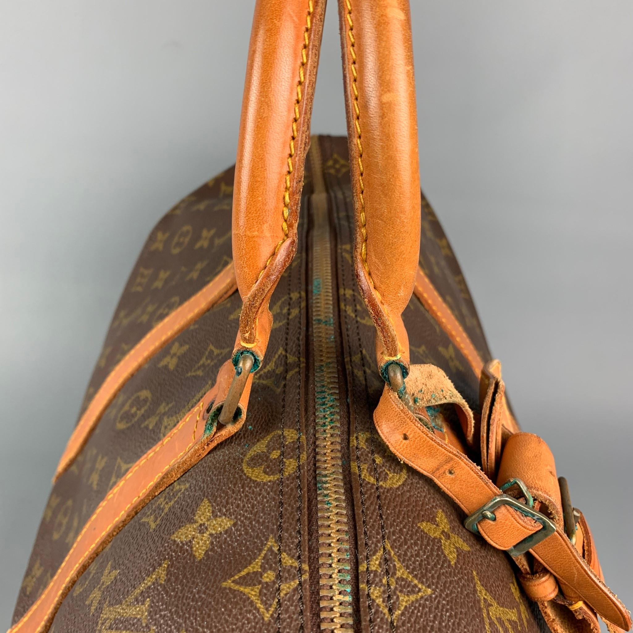 Women's Vintage LOUIS VUITTON Keepall 45 Brown & Beige Monogram Coated Canvas Bag