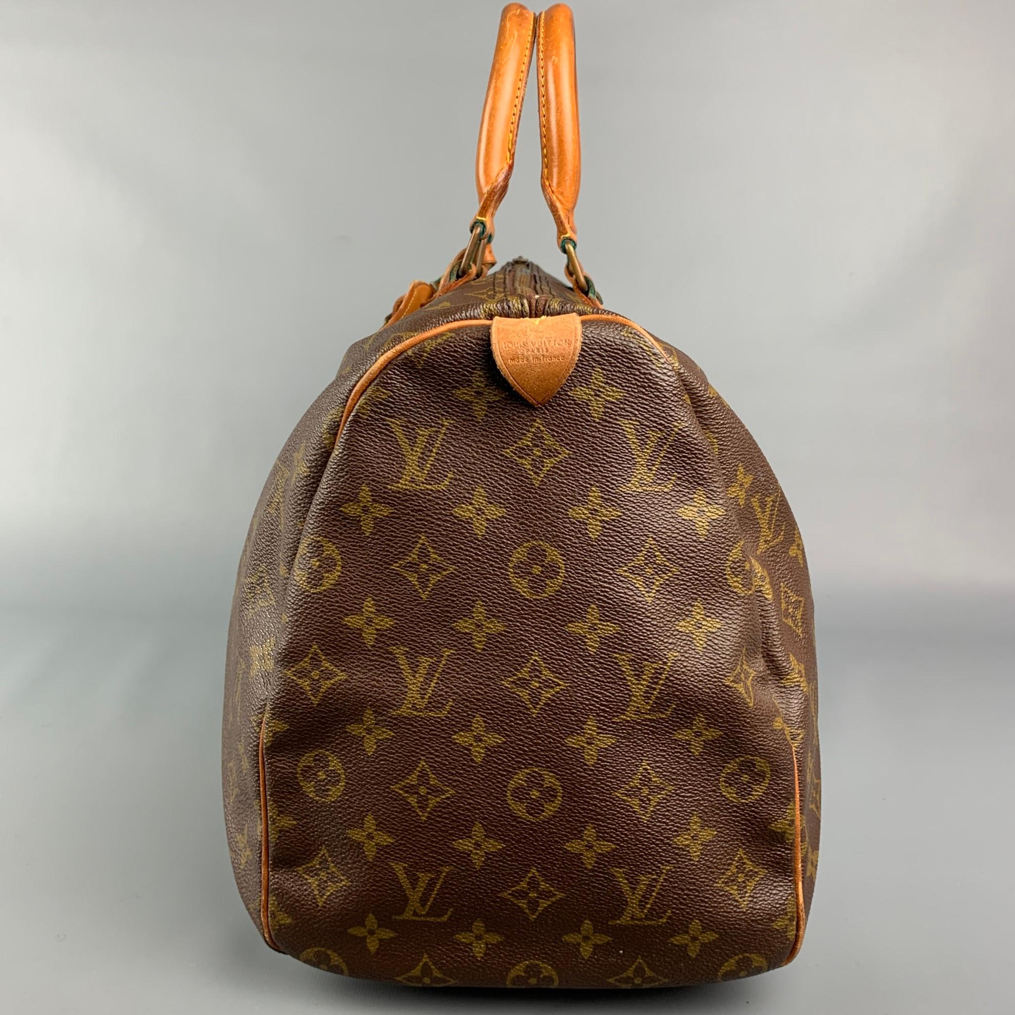 Vintage LOUIS VUITTON Keepall 45 Brown & Beige Monogram Coated Canvas Bag 2