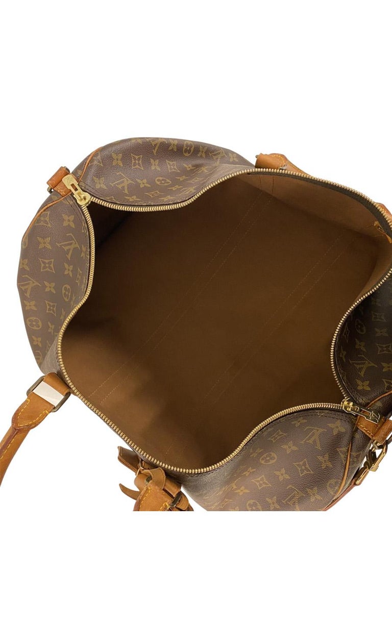 Louis Vuitton keepall 55 monogram shoulder strap Brown Leather ref.183904 -  Joli Closet
