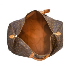 Vintage Louis Vuitton Keepall 55 Monogram Leather Top Handle Travel Bag