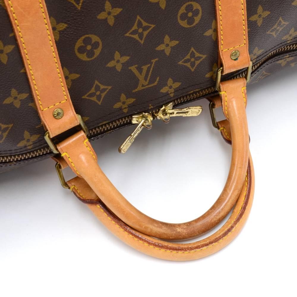 Louis Vuitton Vintage Keepall 60 Bandouliere Monogram Duffel Travel Bag + Strap 1