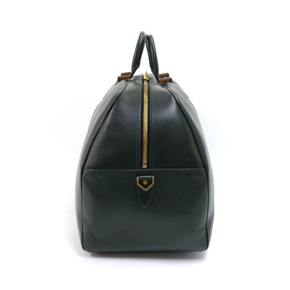 Black Louis Vuitton Vintage Kendall GM Green Taiga Leather Travel Bag