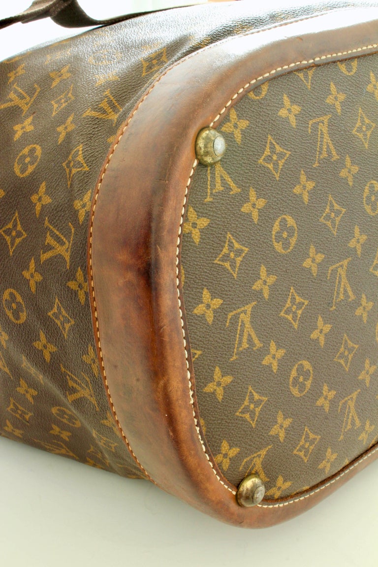 Louis Vuitton Large Steamer Bag Keepall Monogram Travel Tote French Company 70s For Sale at 1stdibs