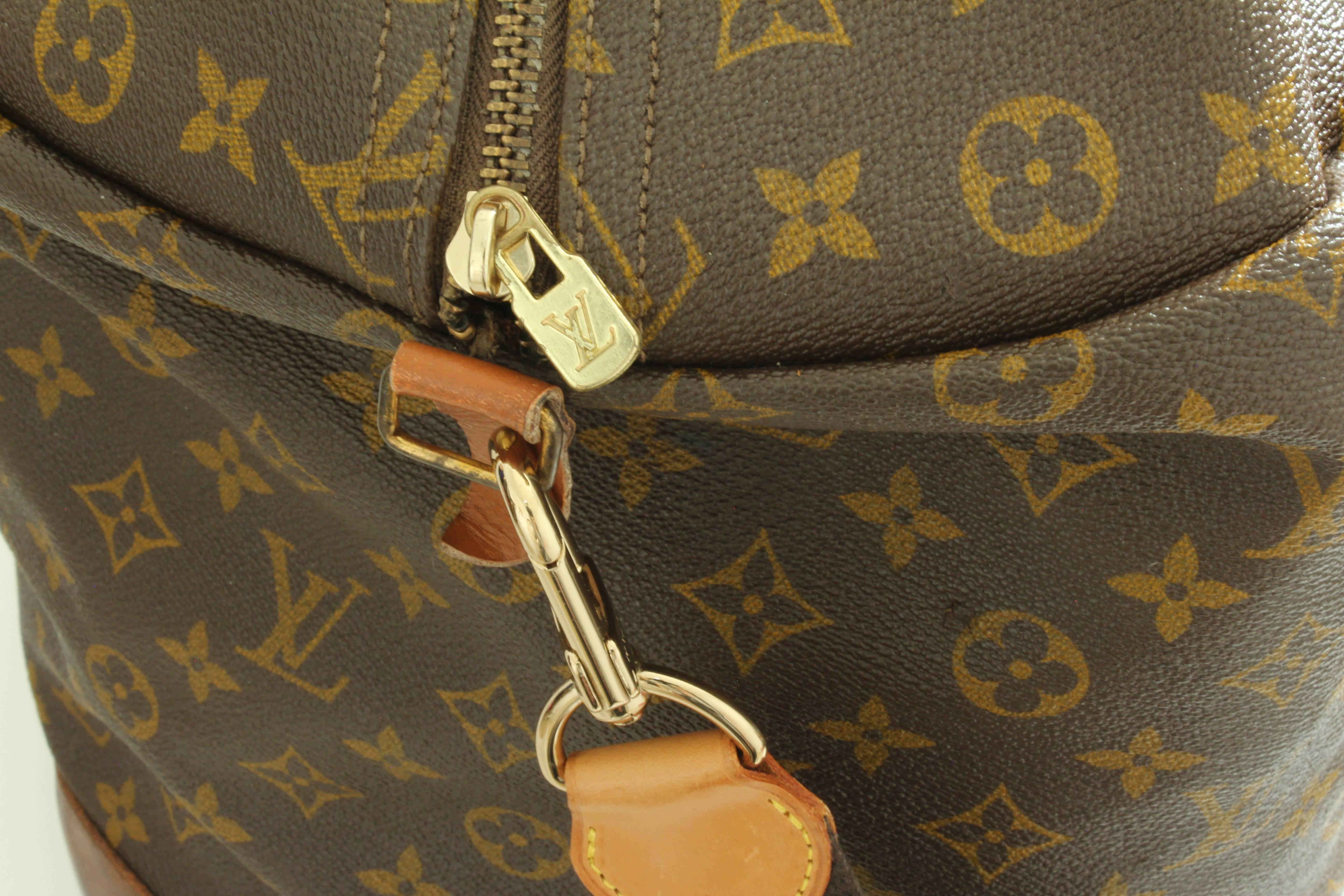 Louis Vuitton Large Steamer Bag Keepall Monogram Travel Tote French Company 70s 4